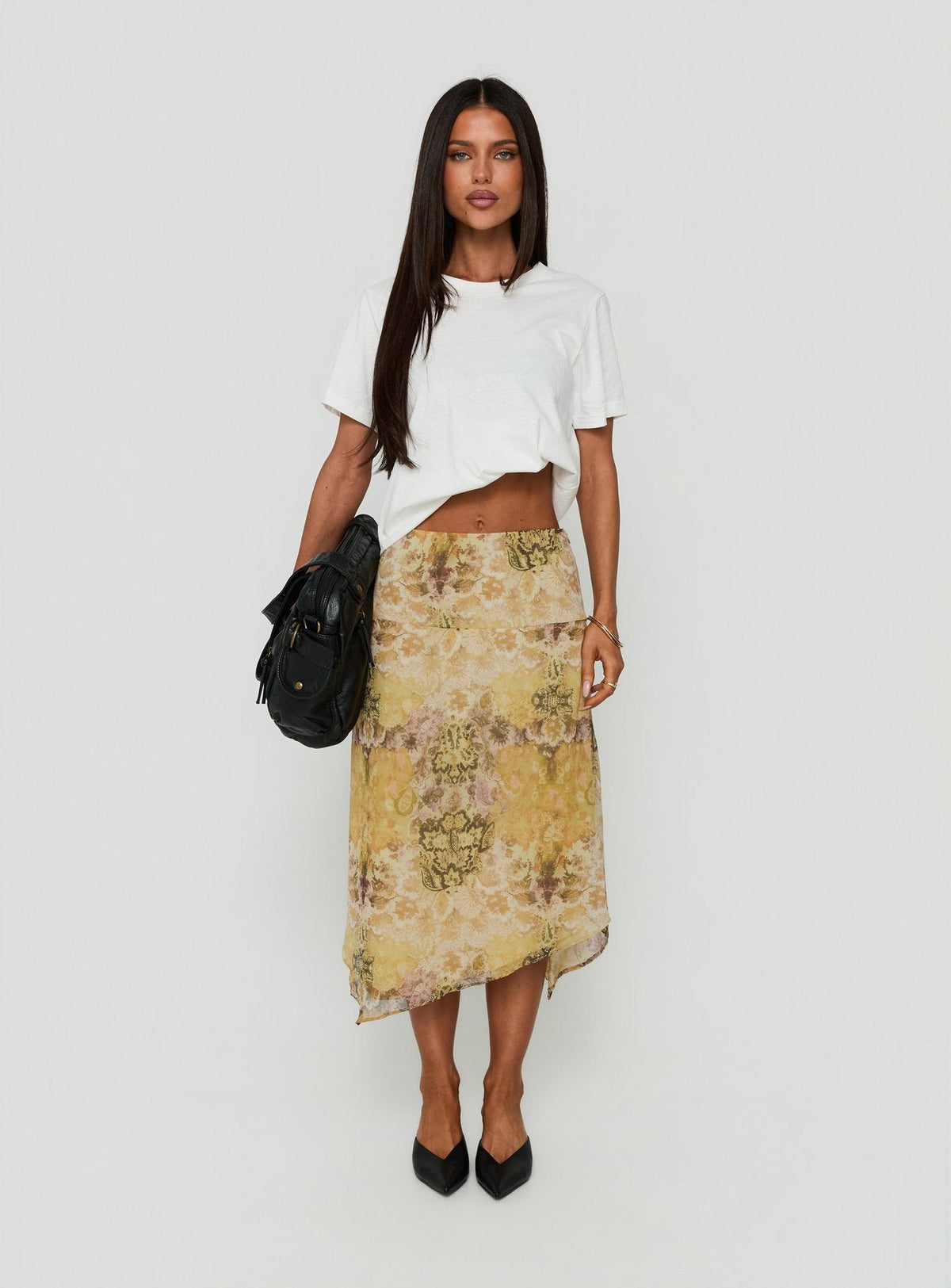 #NOVERA - Falda Midi Daphene Multicolor Asimétrica -