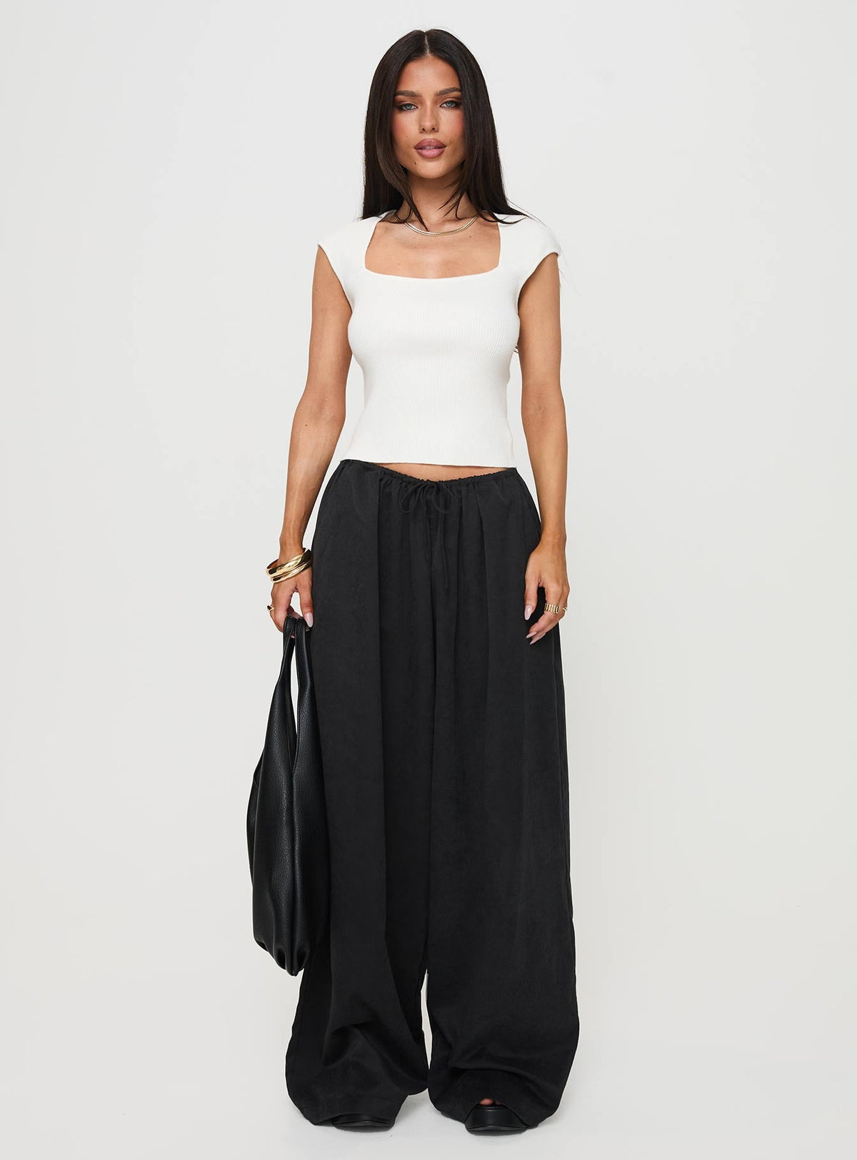 #NOVERA - Pantalón Bungala Negro Oversize Holgado -