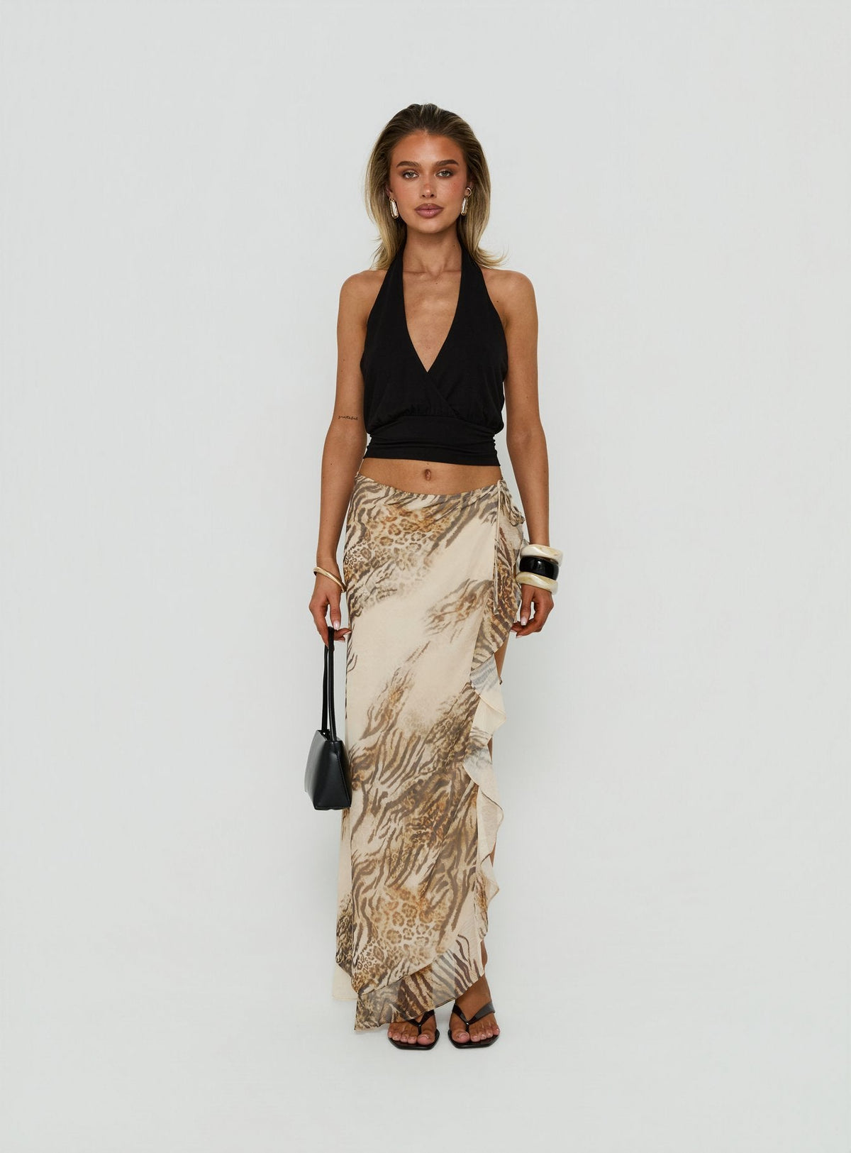 #NOVERA - Falda Larga Argenzia Sarong Multicolor Animal Print -