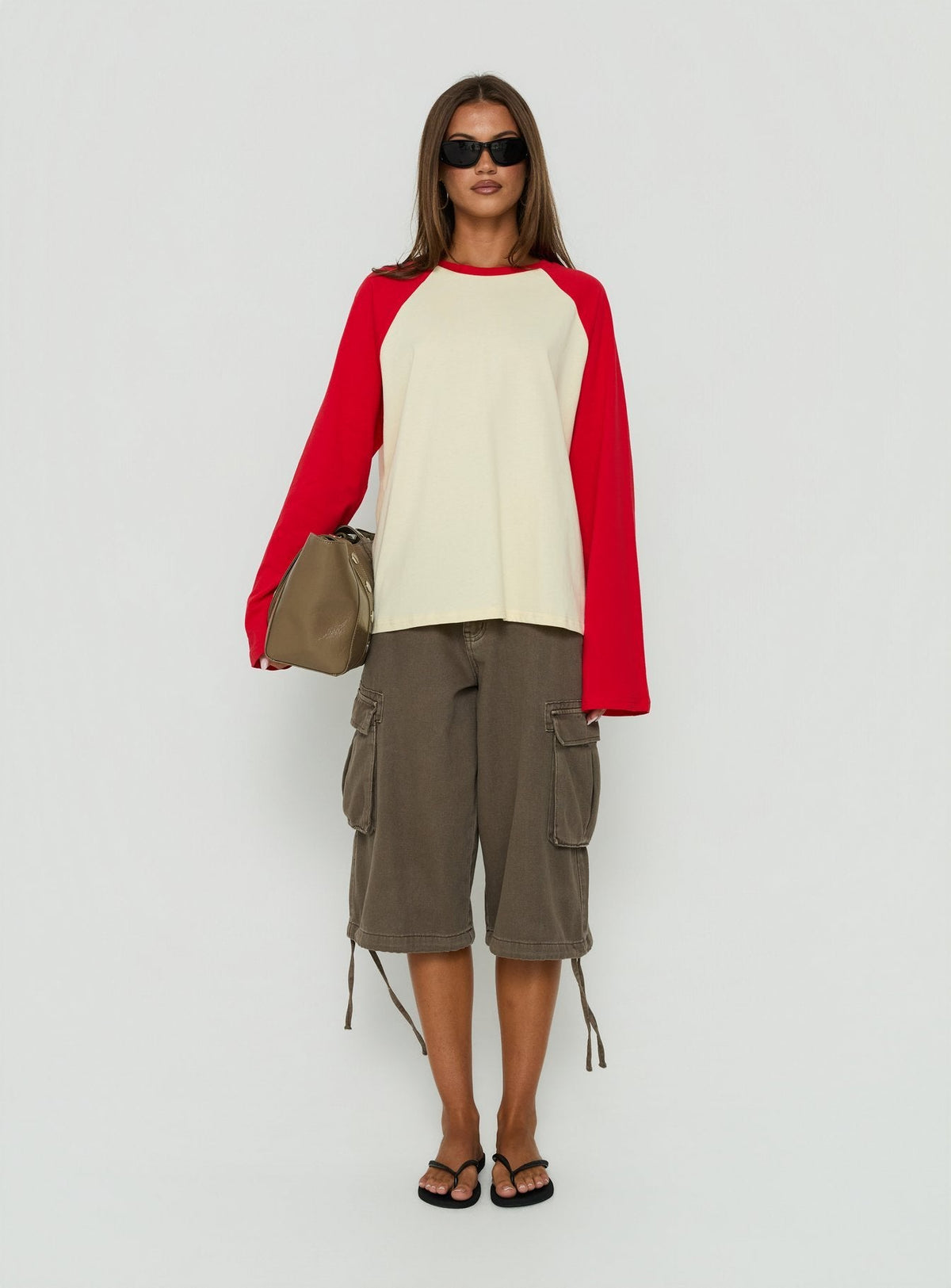 #NOVERA - Top Luna Limón y Rojo de Manga Larga Raglan -