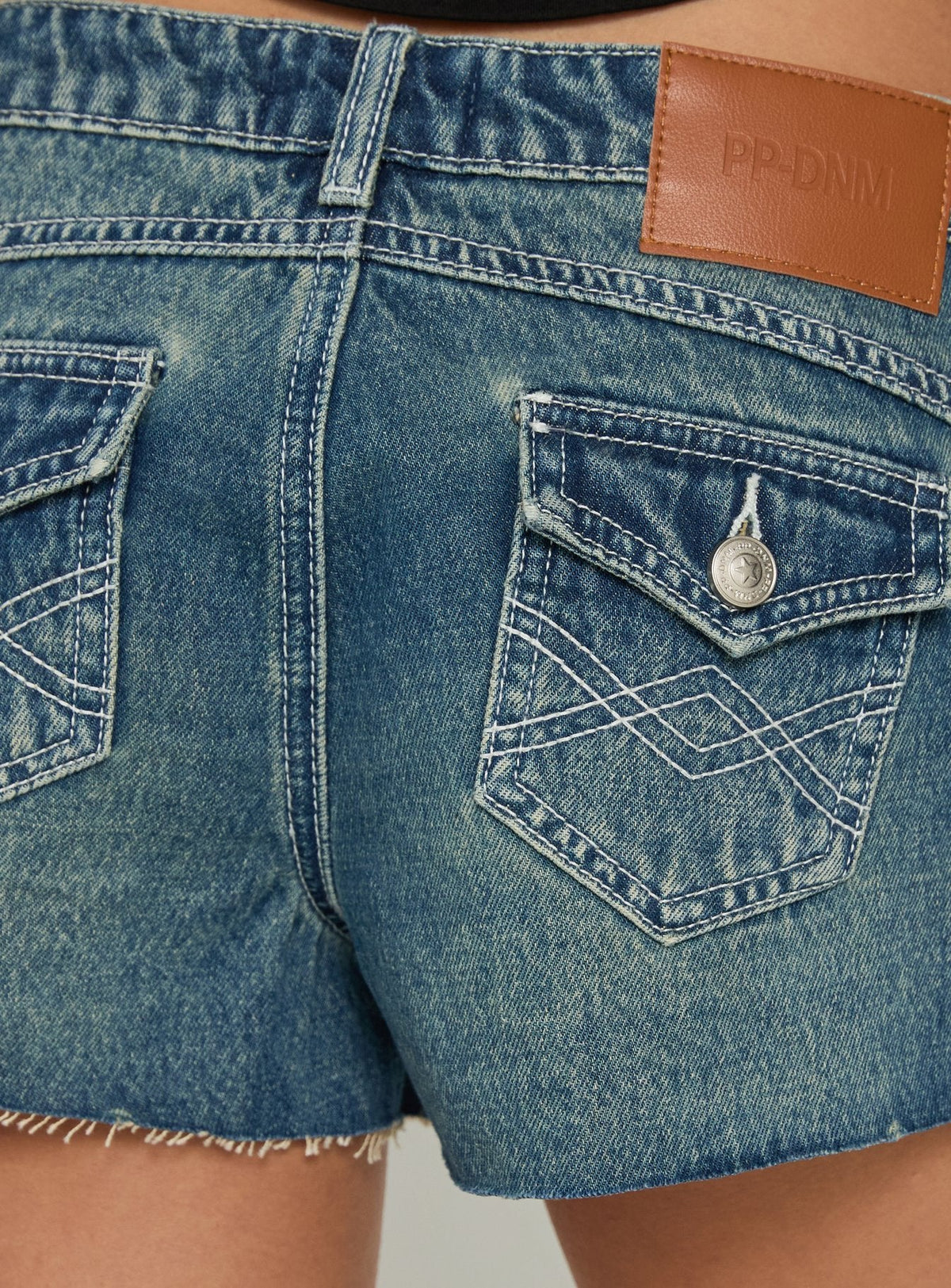 #NOVERA - Shorts Milania Azul Vintage de Tiro Bajo Denim -