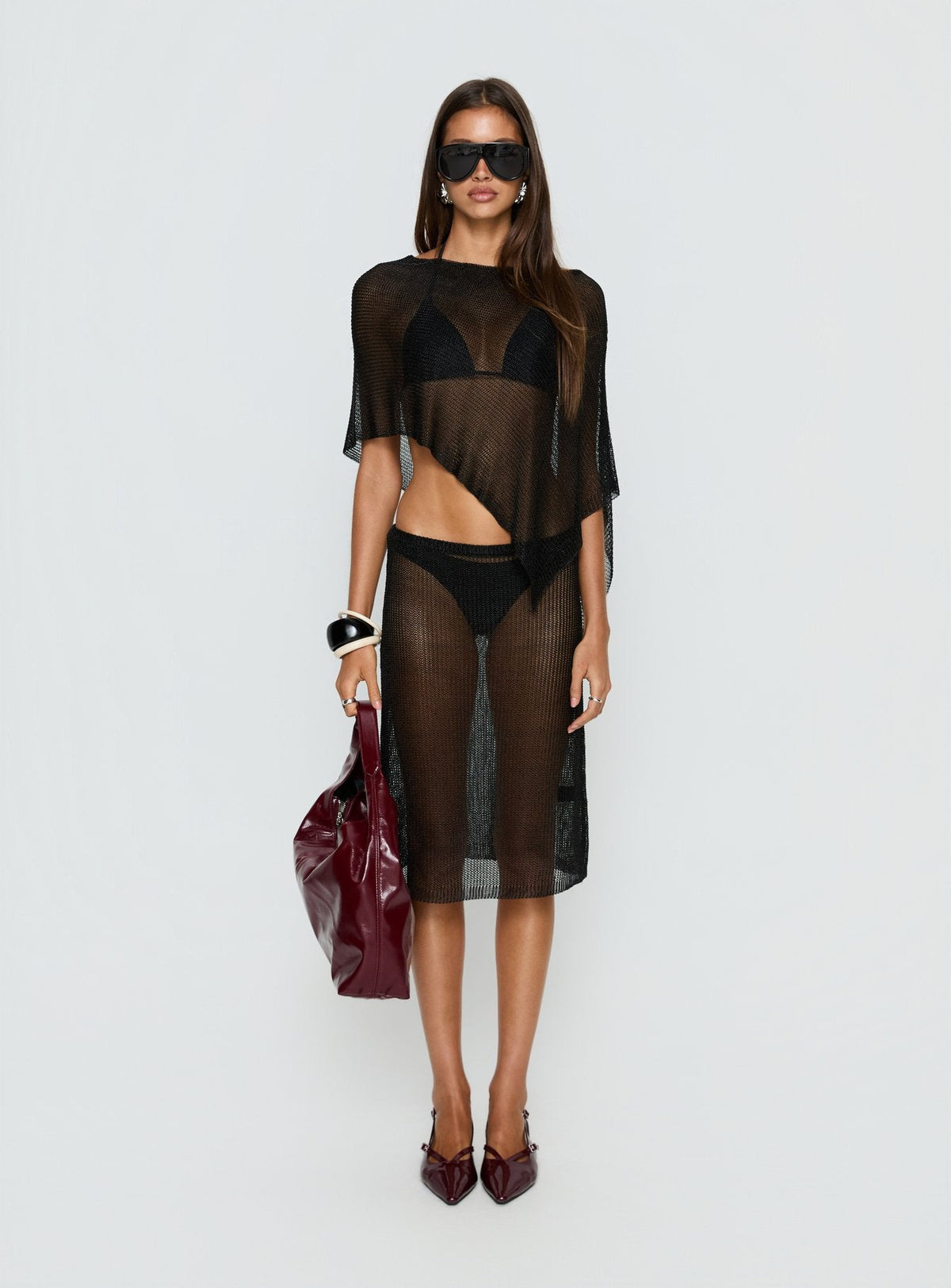#NOVERA - Falda Midi Olivia Negra -