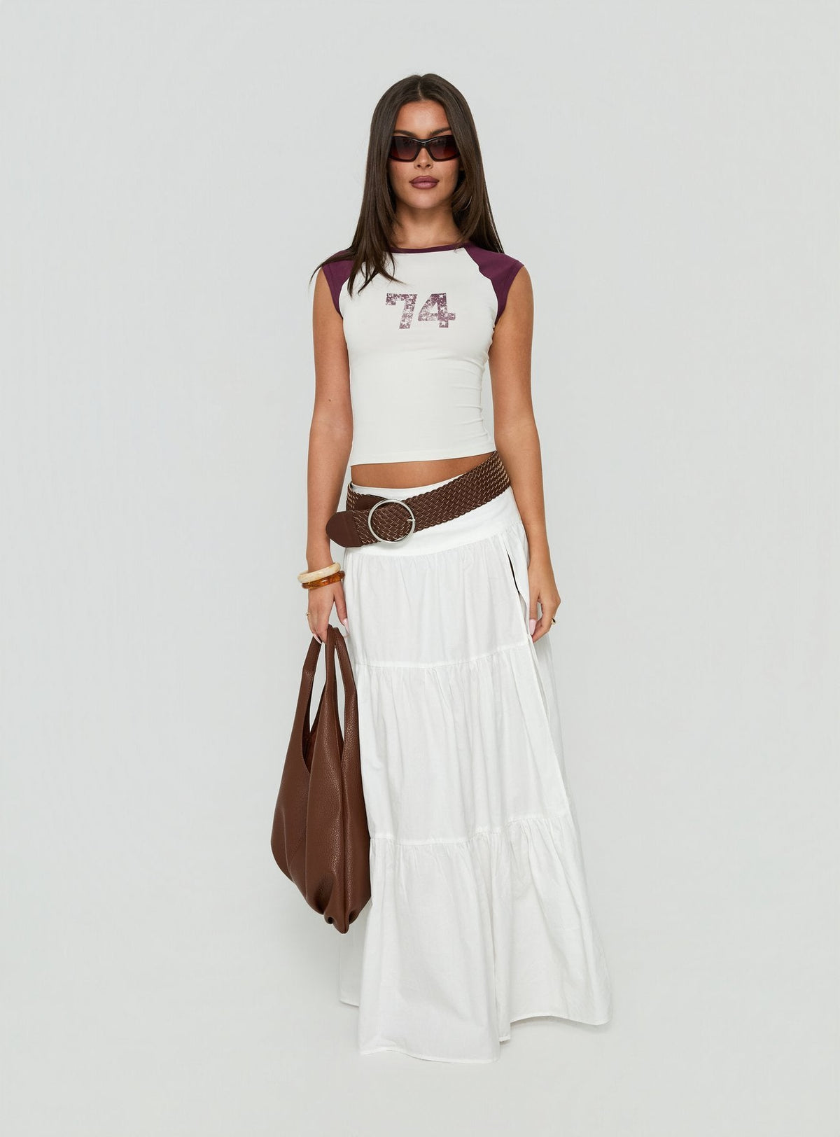 #NOVERA - Falda Larga Marta Blanca -