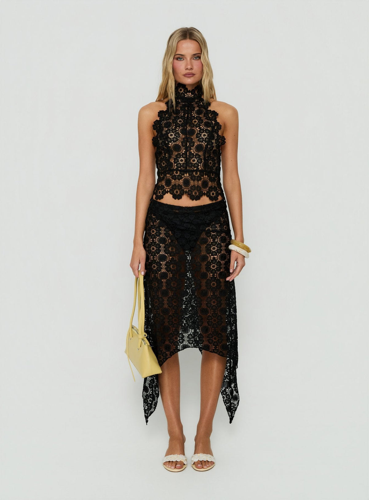 #NOVERA - Top Tarragona Negro Transparente Halter -