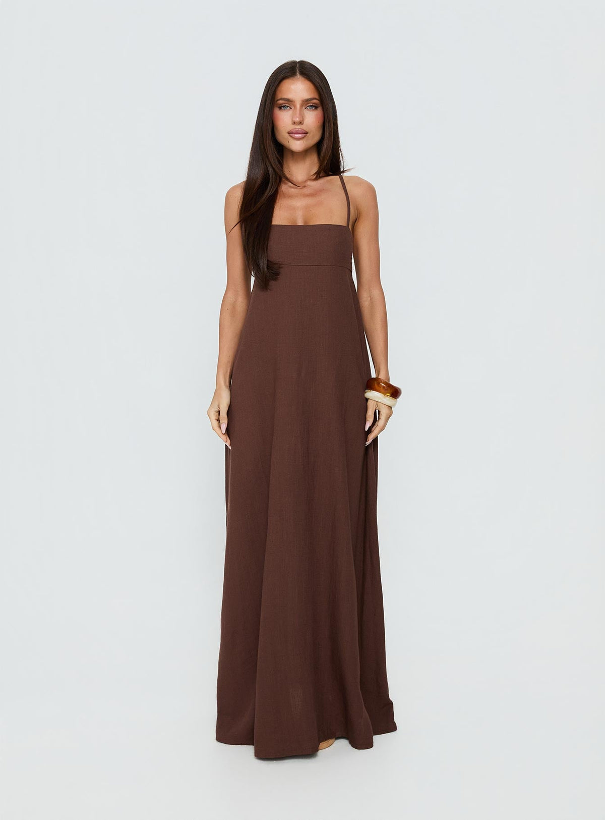#NOVERA - Vestido Largo Solie Chocolate -