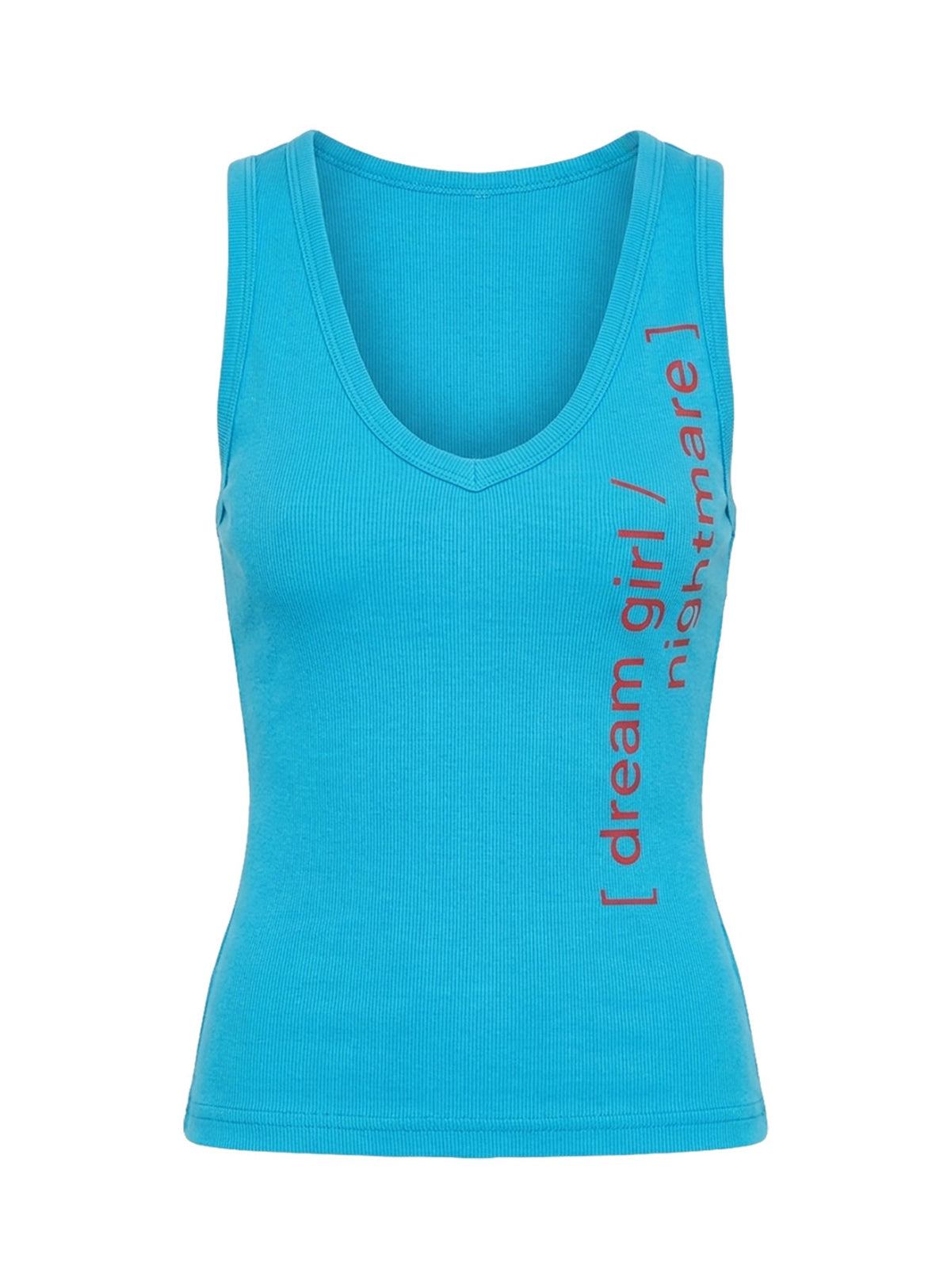 #NOVERA - Camiseta de Tirantes Dreamgirl Azul Estampada con Cuello en V -