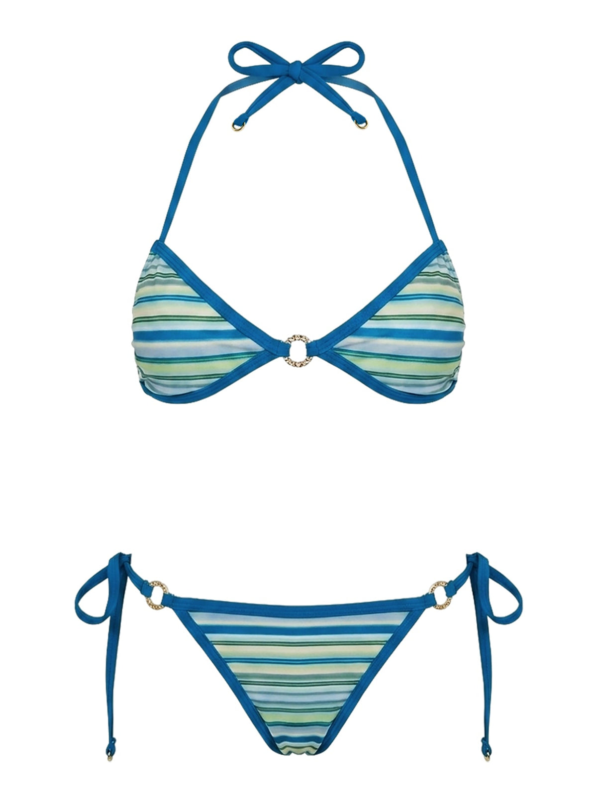 #NOVERA - Top de Bikini Idola Azul de Rayas -