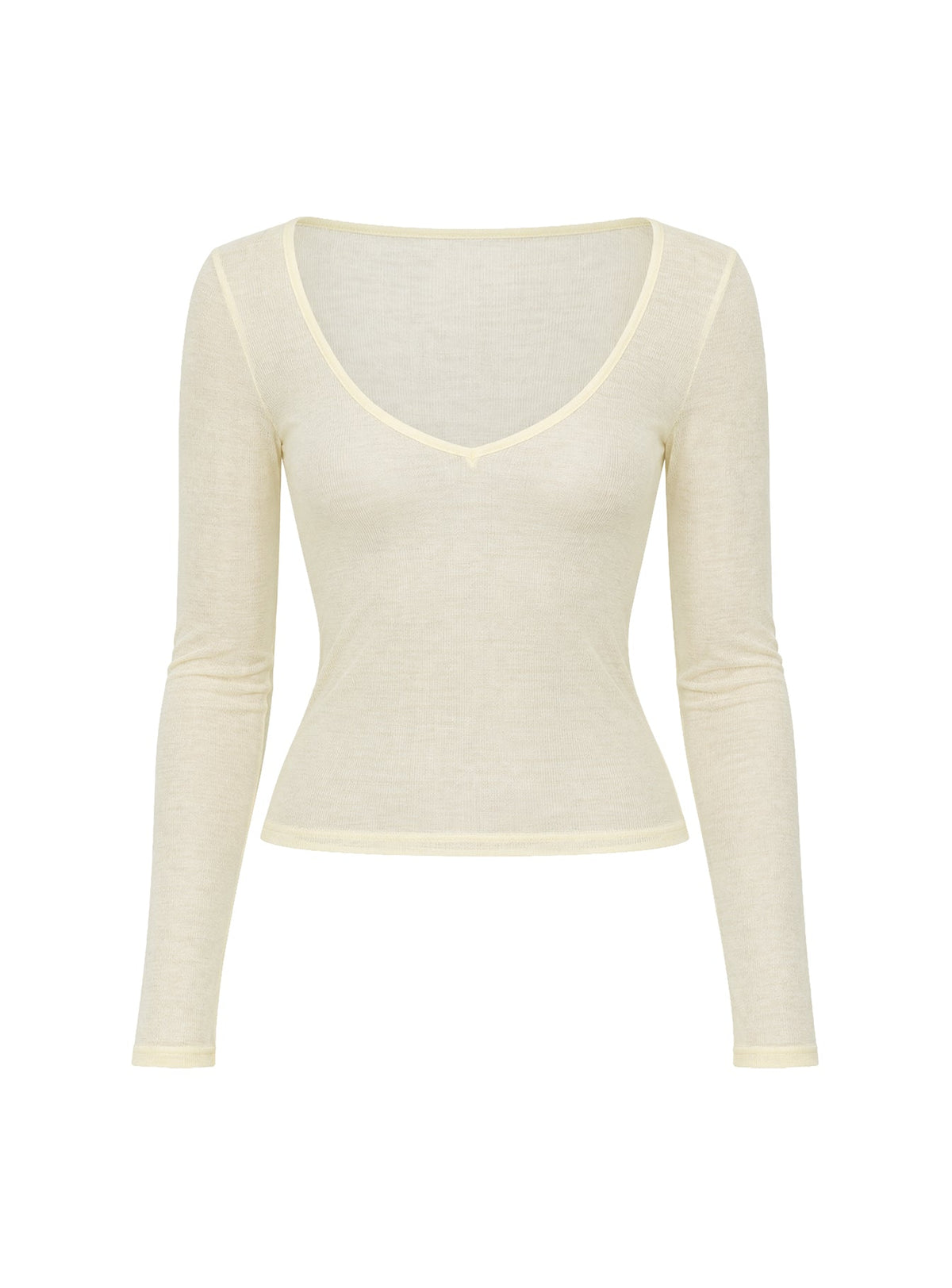 #NOVERA - Top Kaiyah Amarillo Transparente con Cuello en V -