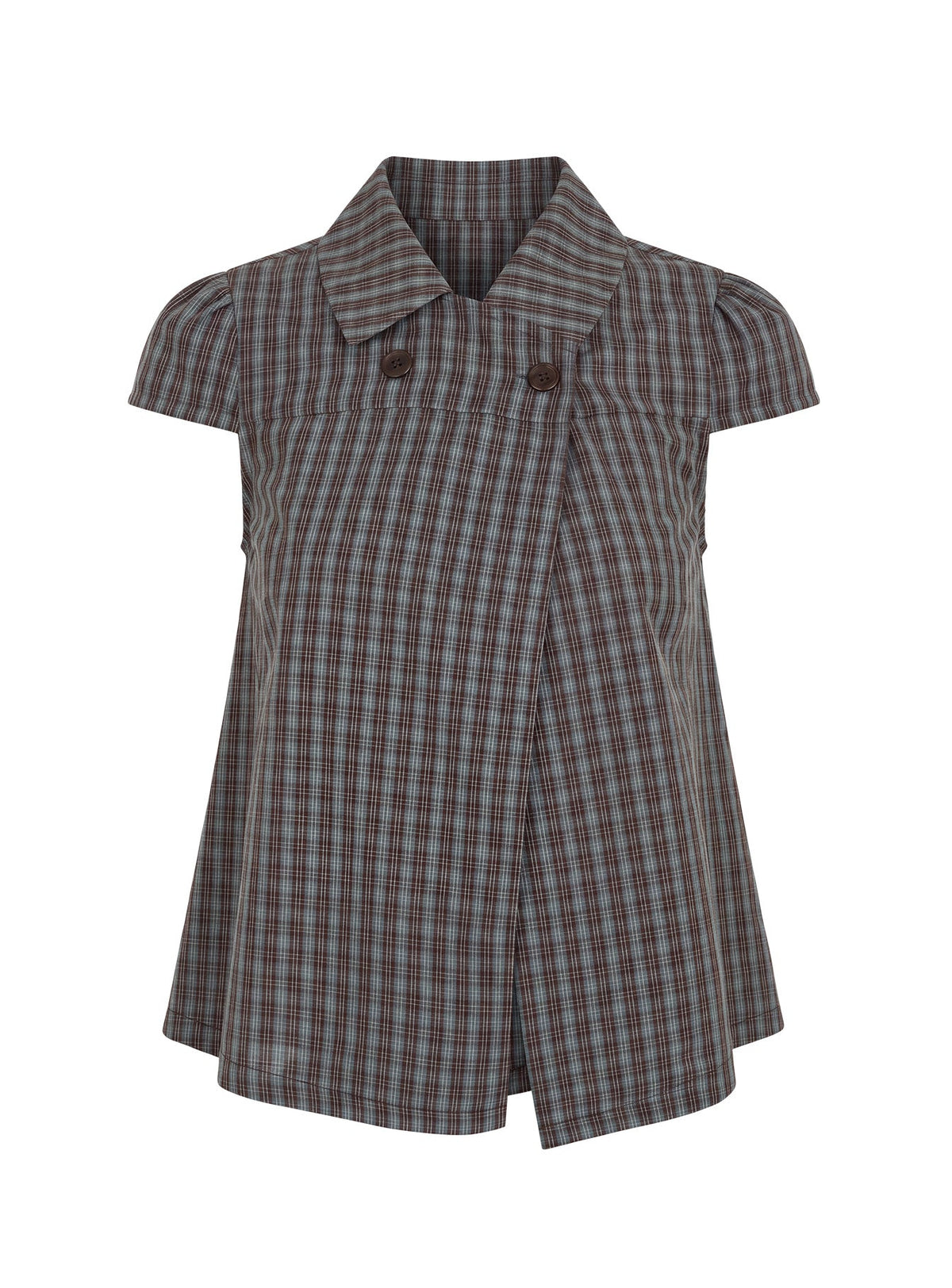 #NOVERA - Top Tuckerr Gris de Cuadros -