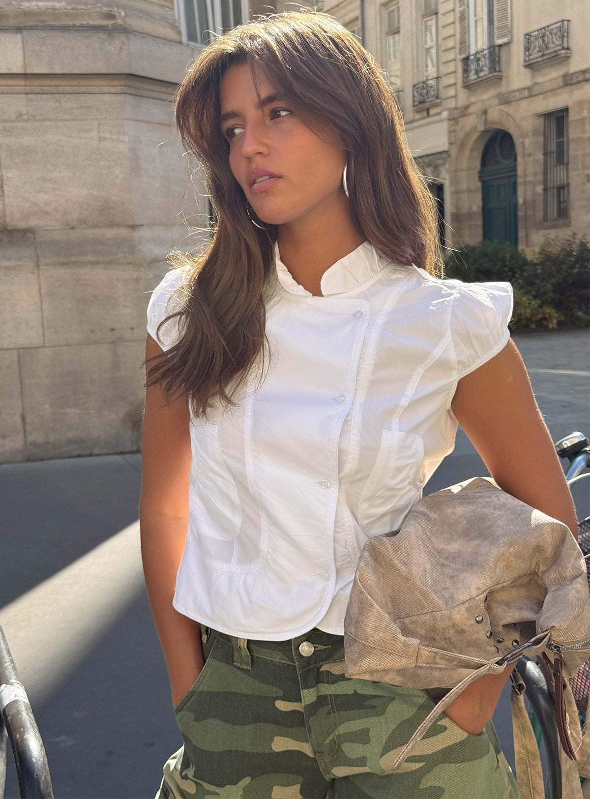 #NOVERA - Top Aryalda Blanco de Manga Corta -