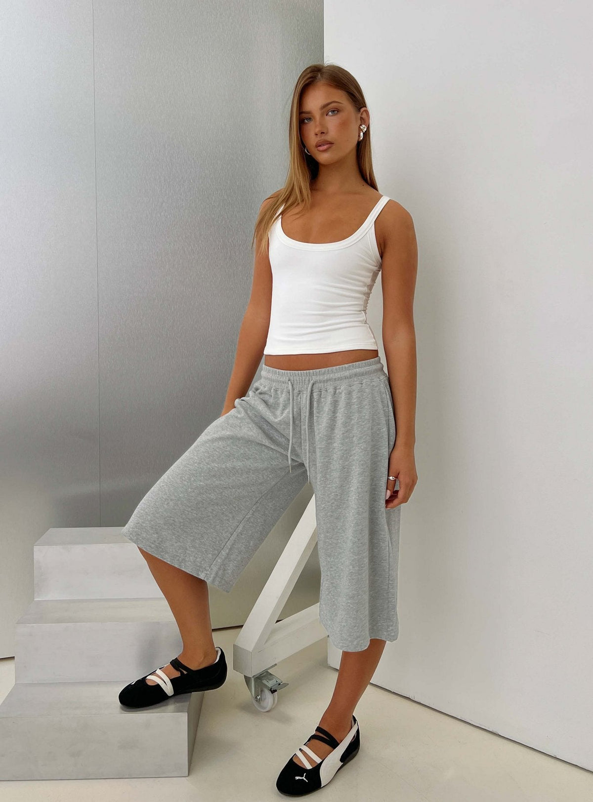 #NOVERA - Shorts Nikko Gris Jaspeado Largos Polar -