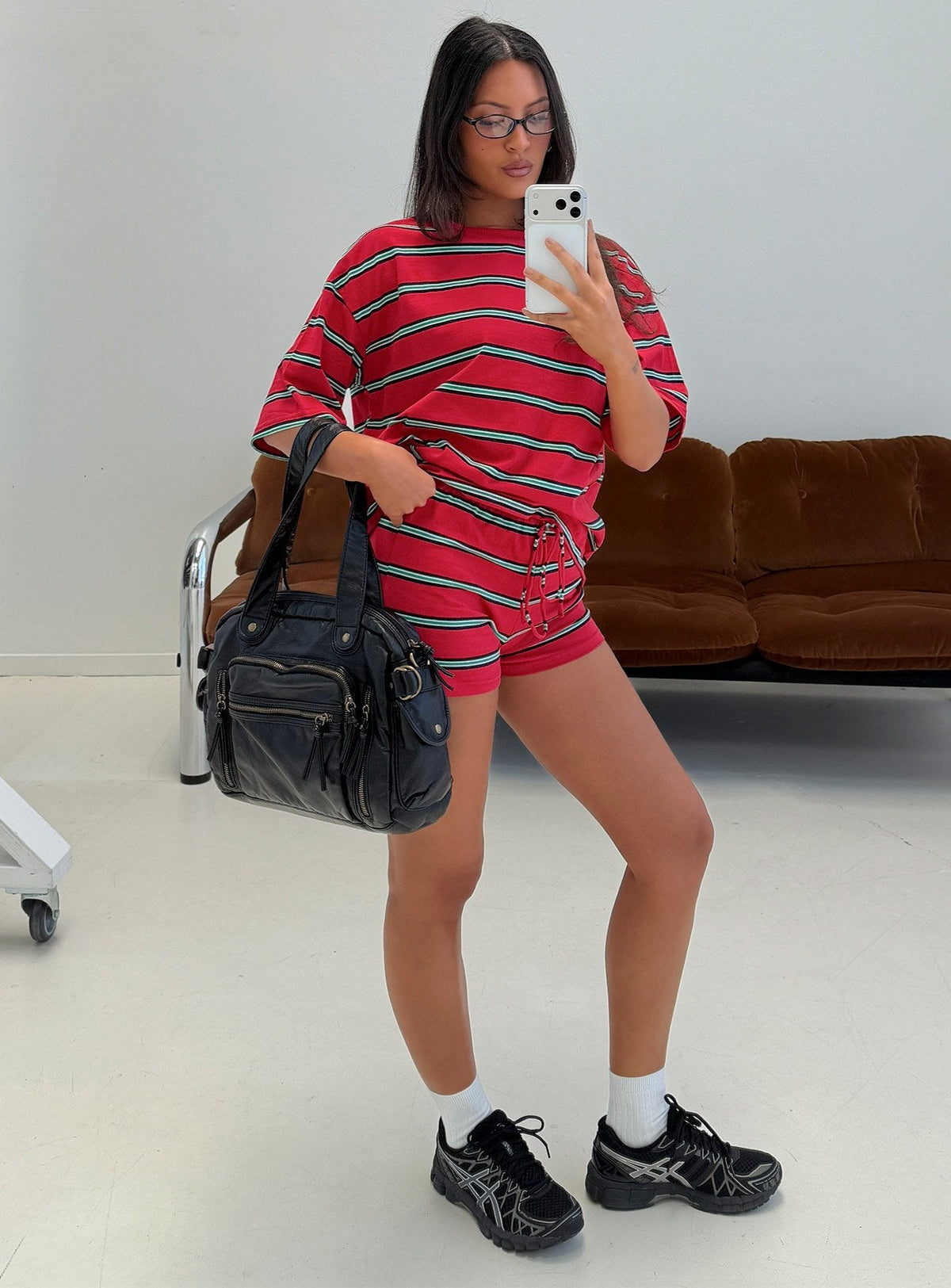 #NOVERA - Shorts Luna Rojos de Rayas -