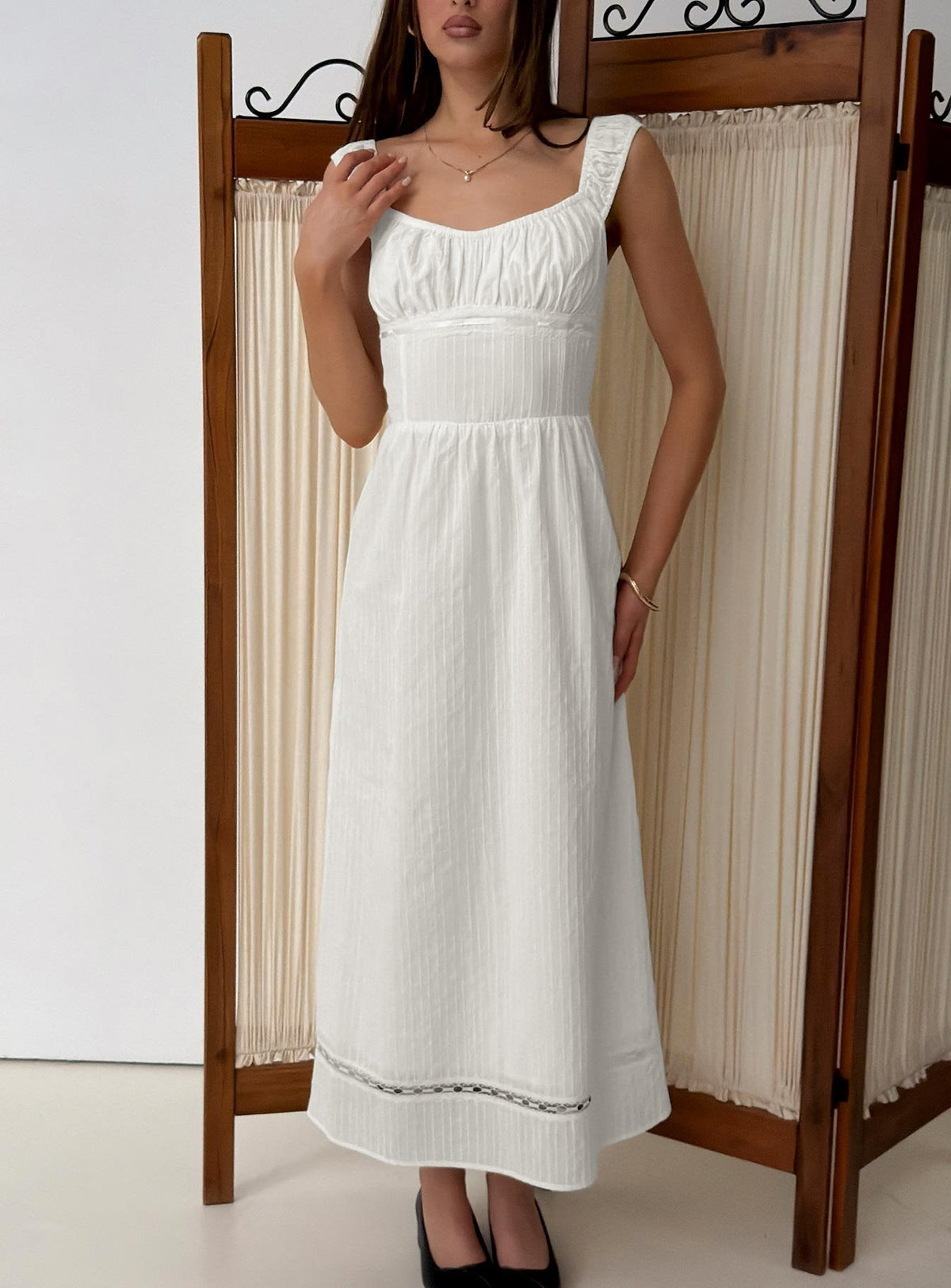 #NOVERA - Vestido Largo Garconne Blanco -