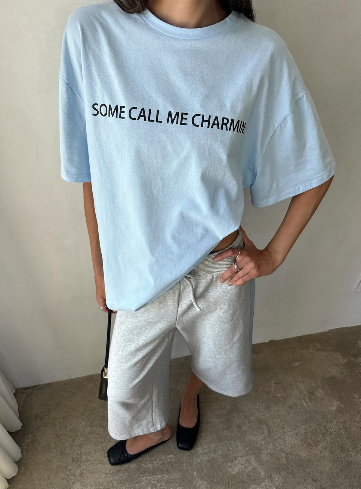 #NOVERA - Camiseta Me Azul Claro Oversize Estampada -