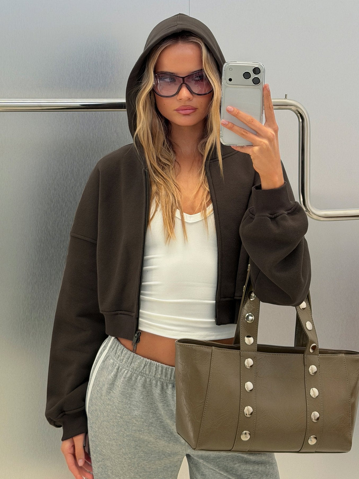 #NOVERA - Sudadera con Capucha Zellah Gris Hierro -