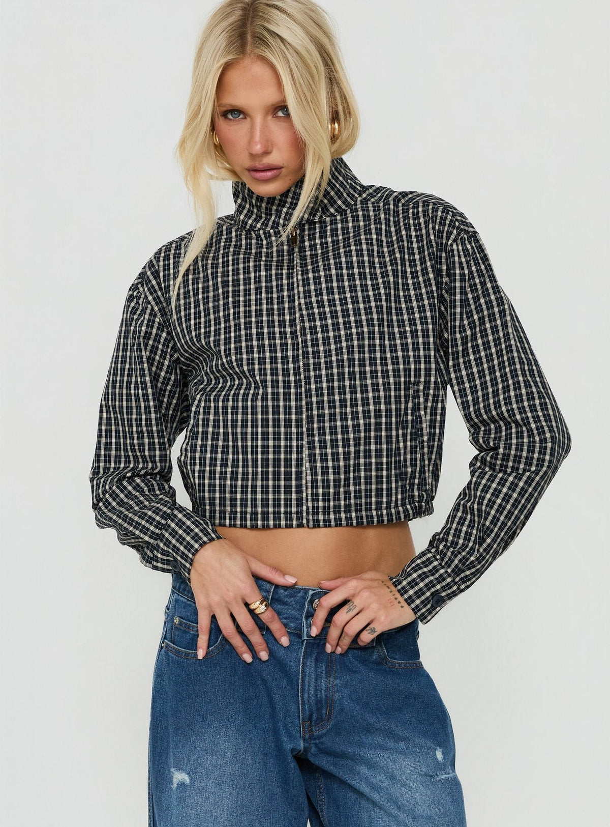 #NOVERA - Chaqueta Aura Azul Marino y Limón -