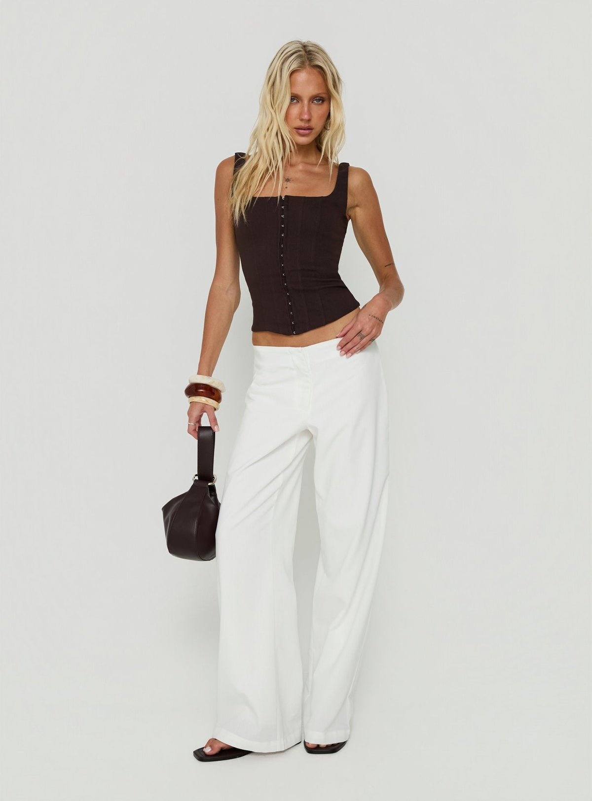 #NOVERA - Pantalón Agazia Blanco de Tiro Bajo -