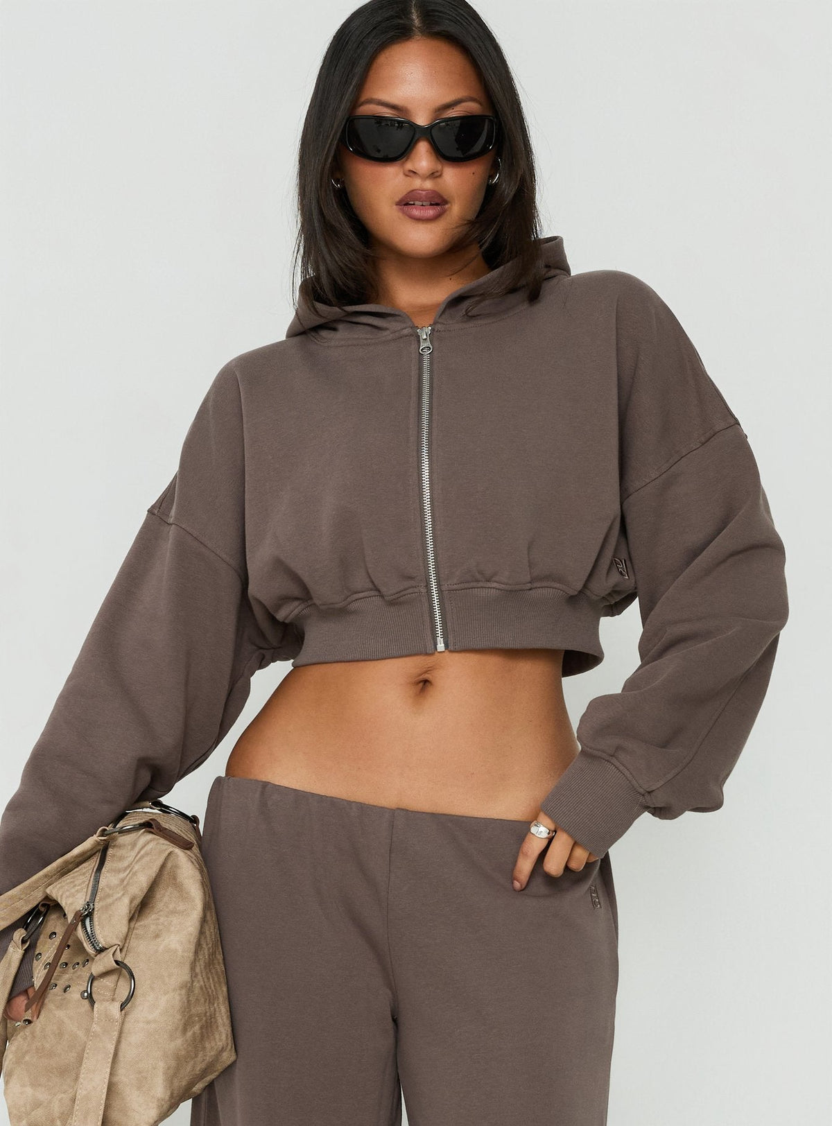 #NOVERA - Sudadera con Capucha Lanna Gris Polar con Cremallera -