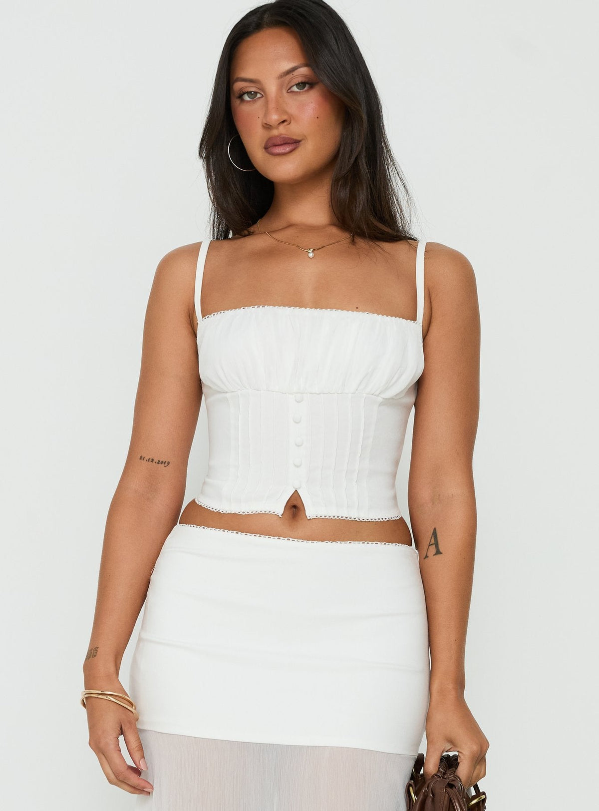 #NOVERA - Top Piya Blanco Fruncido -