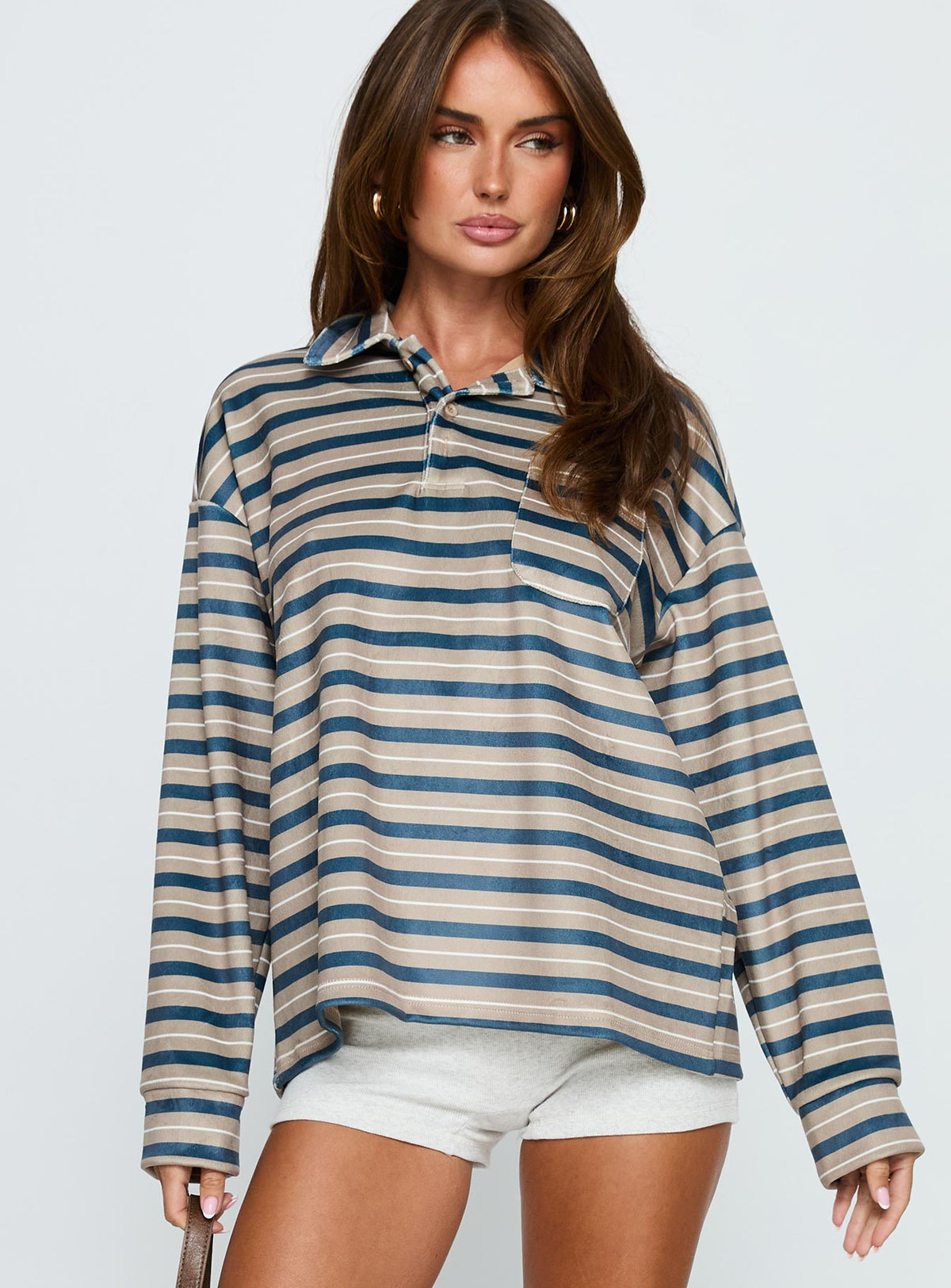 #NOVERA - Jersey Mystris Caqui de Rayas con Cuello -