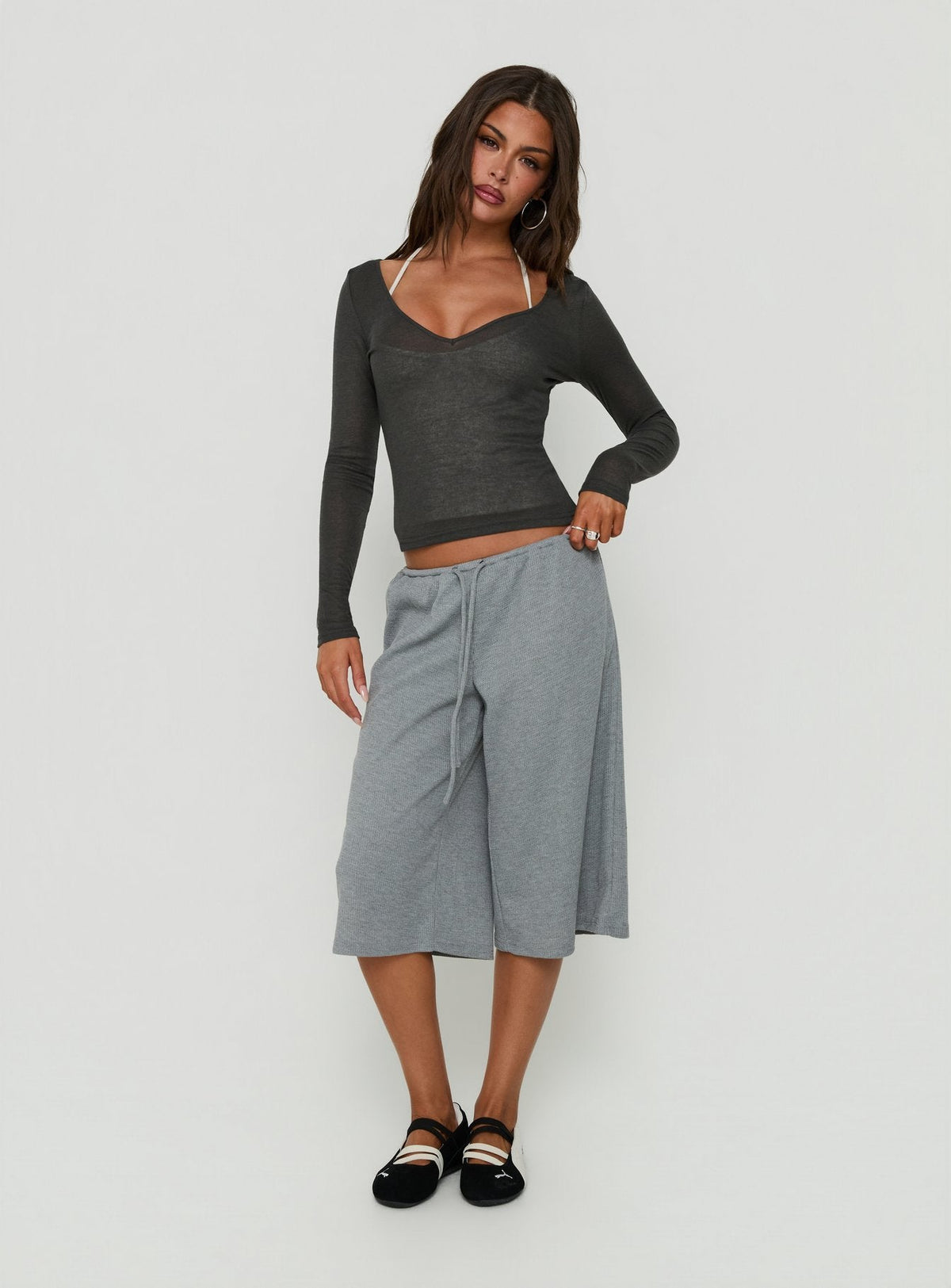#NOVERA - Shorts Vaqueros Lyrra Gris de Gofre -