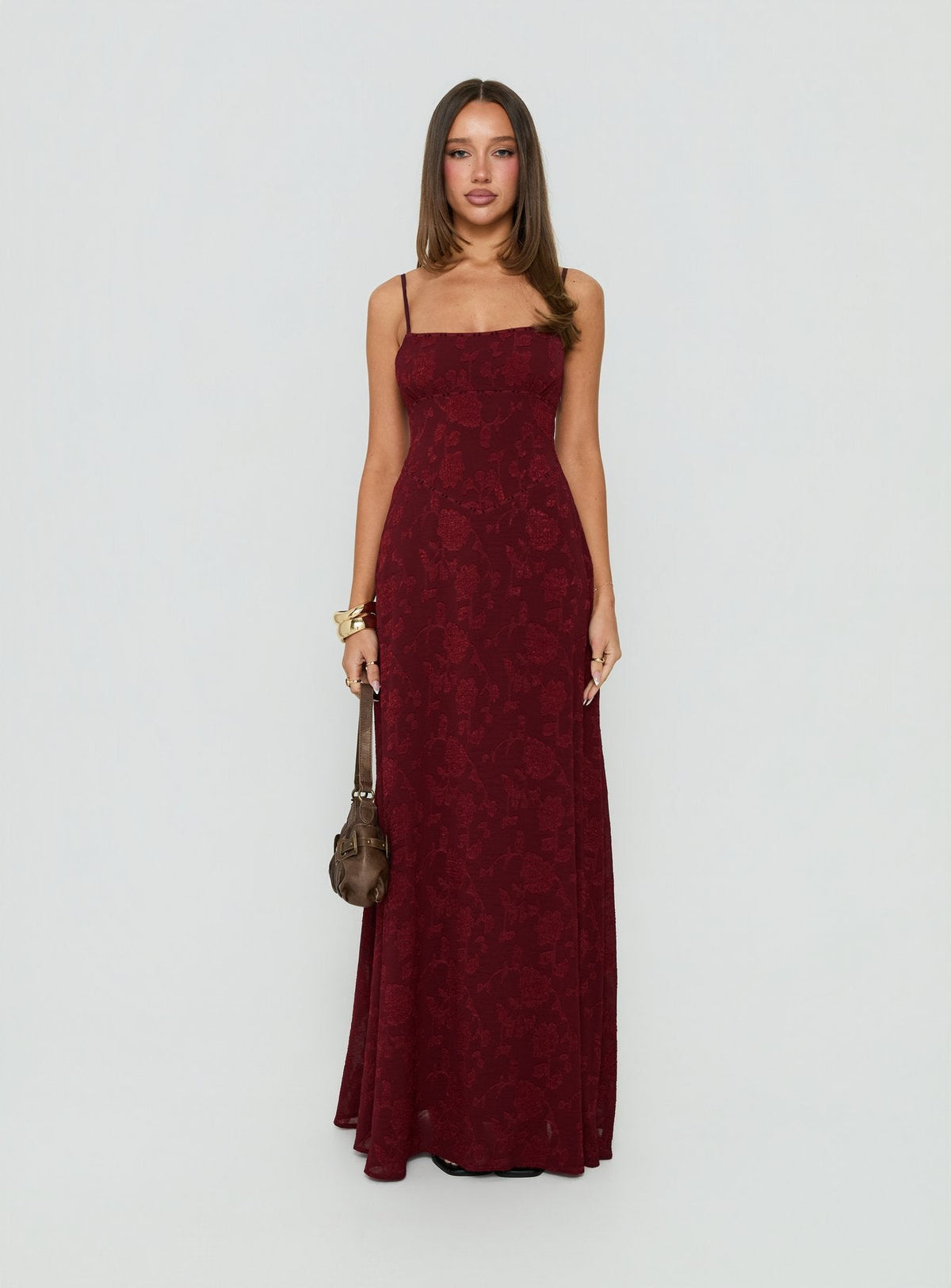 #NOVERA - Vestido Largo Sonia Burdeos -