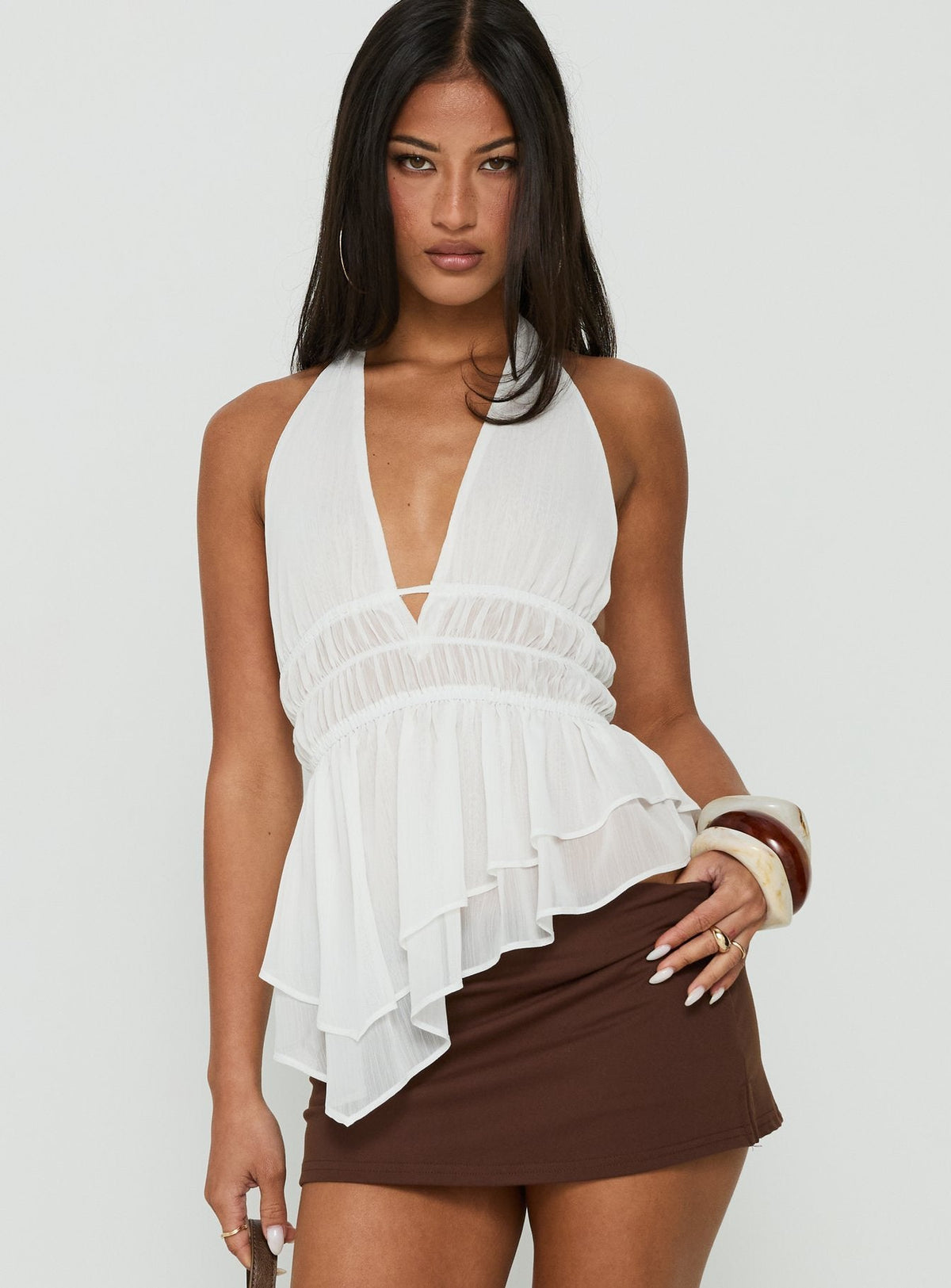 #NOVERA - Top Marina Blanco Halter -