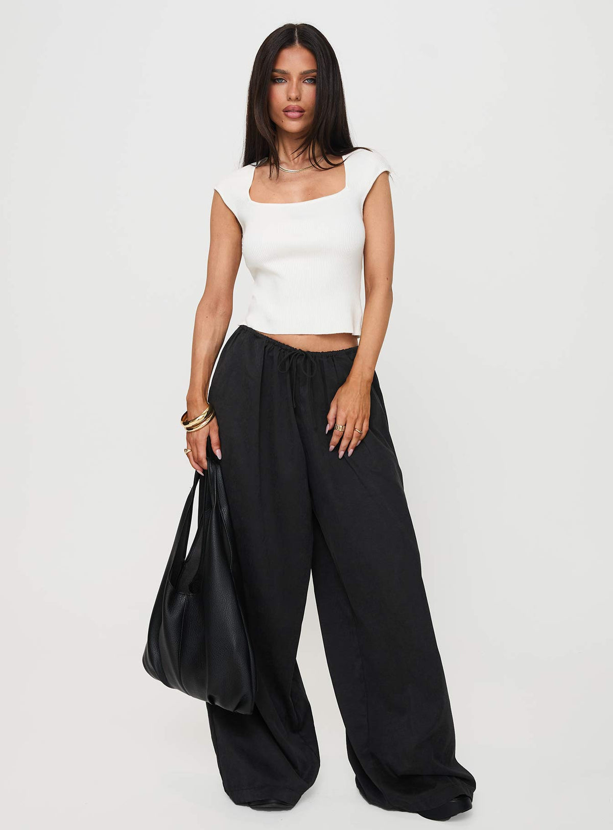 #NOVERA - Pantalón Bungala Negro Oversize Holgado -