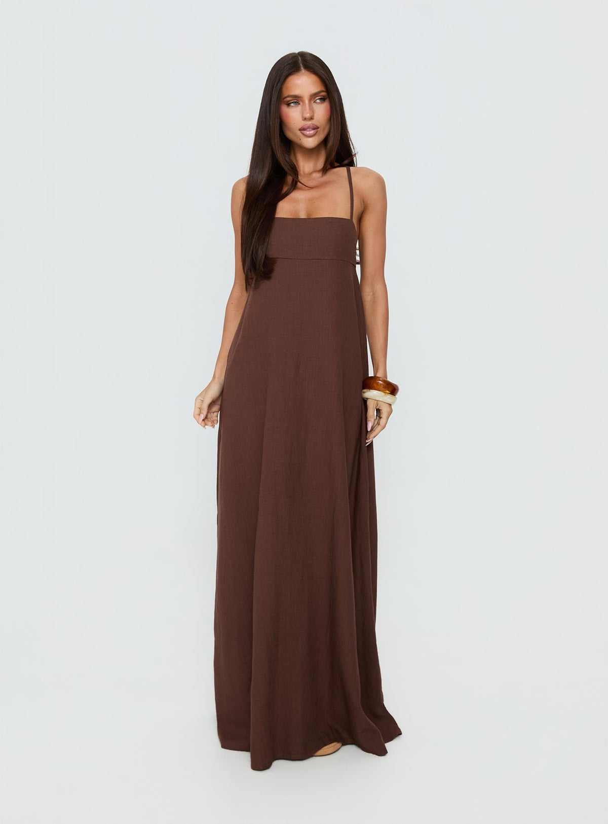 #NOVERA - Vestido Largo Solie Chocolate -