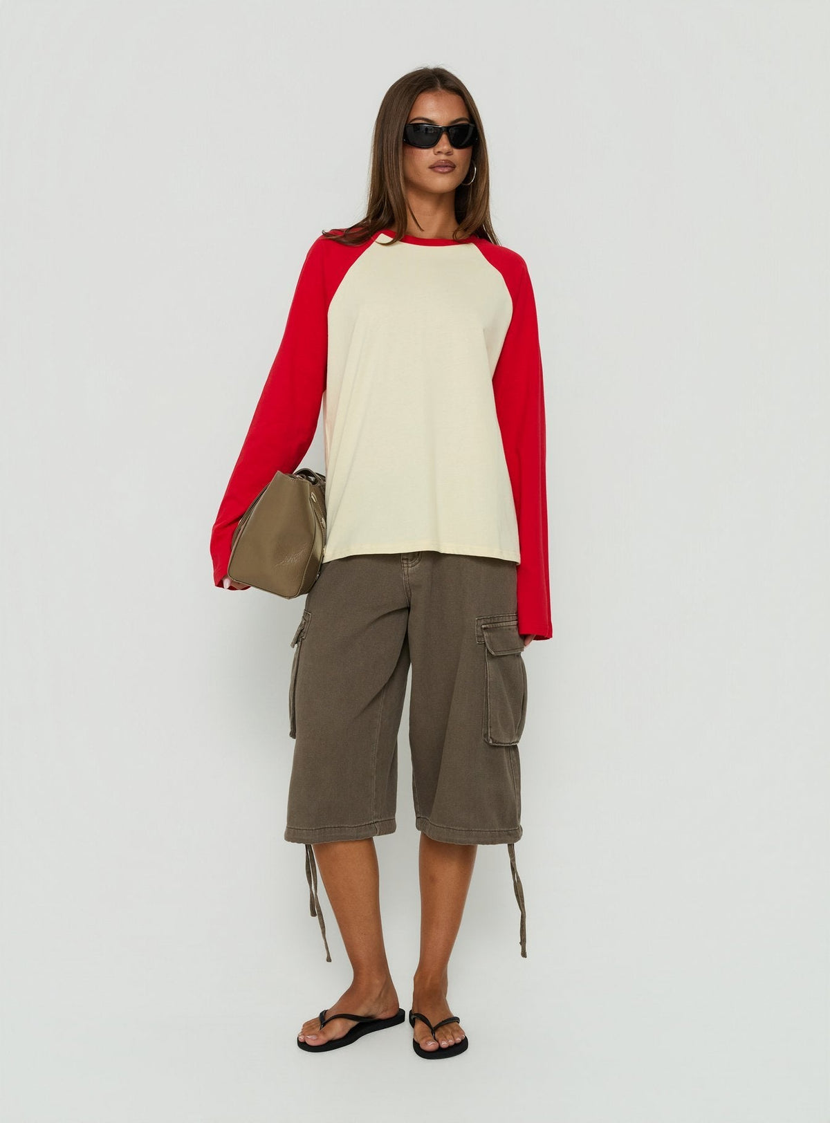 #NOVERA - Top Luna Limón y Rojo de Manga Larga Raglan -