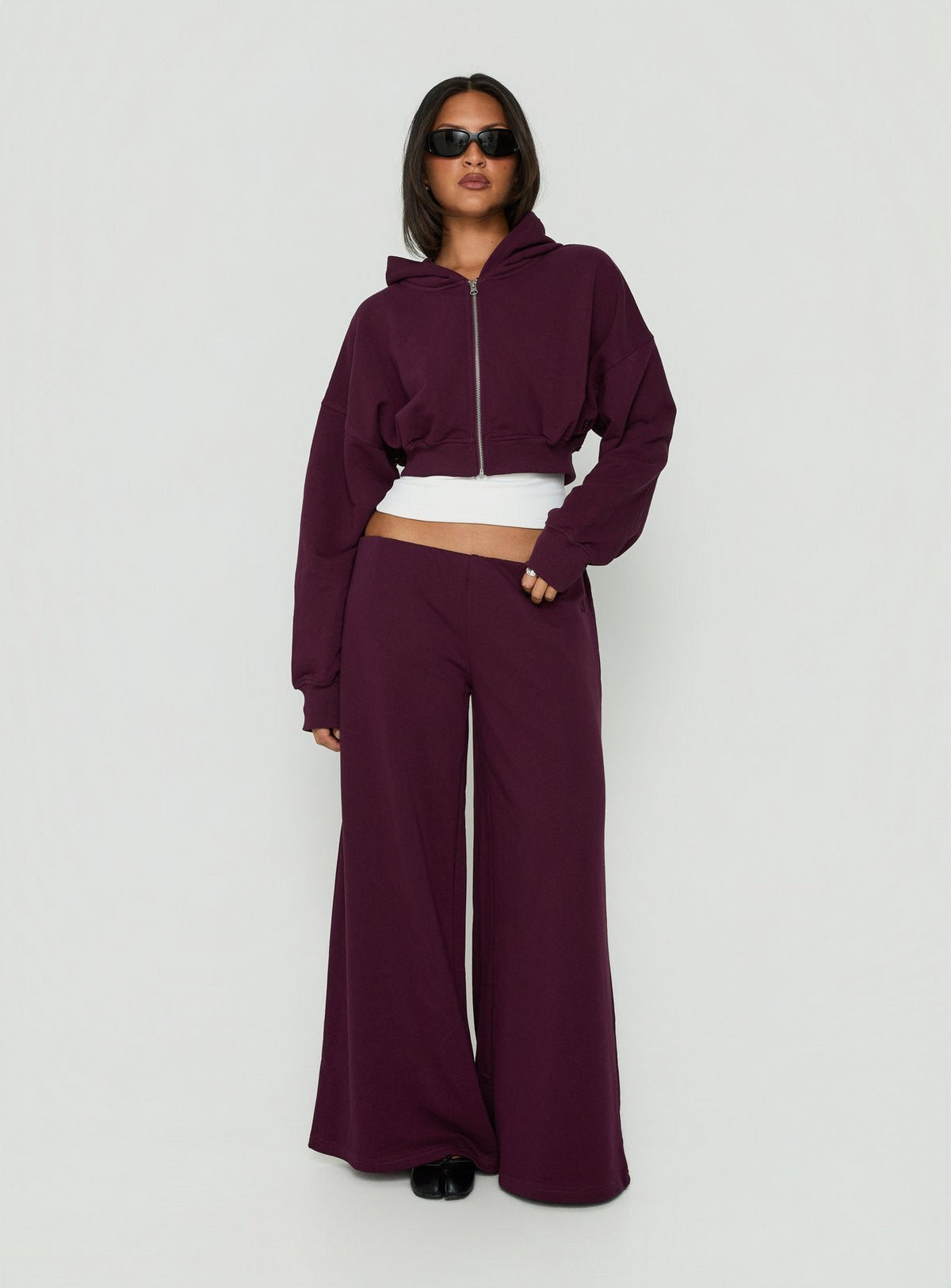 #NOVERA - Sudadera con Capucha Lanna Ciruela Polar con Cremallera -