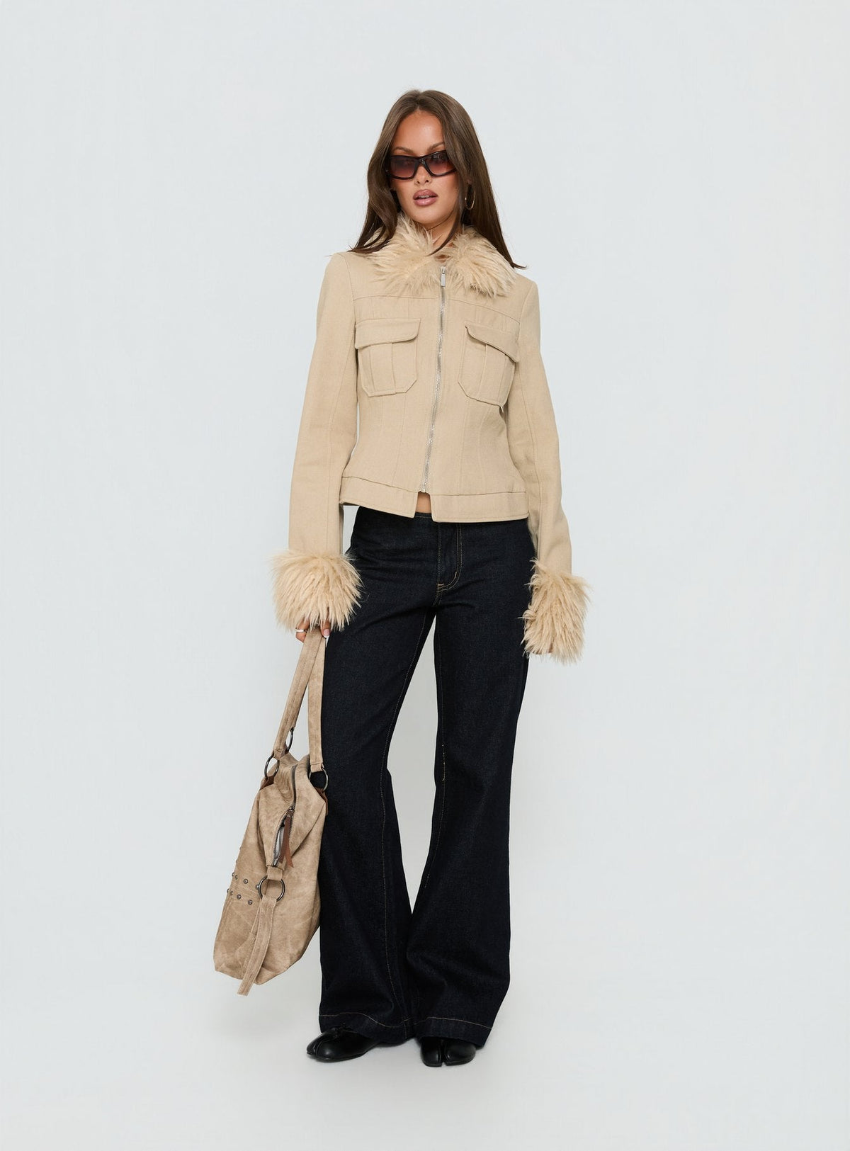 #NOVERA - Chaqueta Nindie Camel de Pelo Sintético -