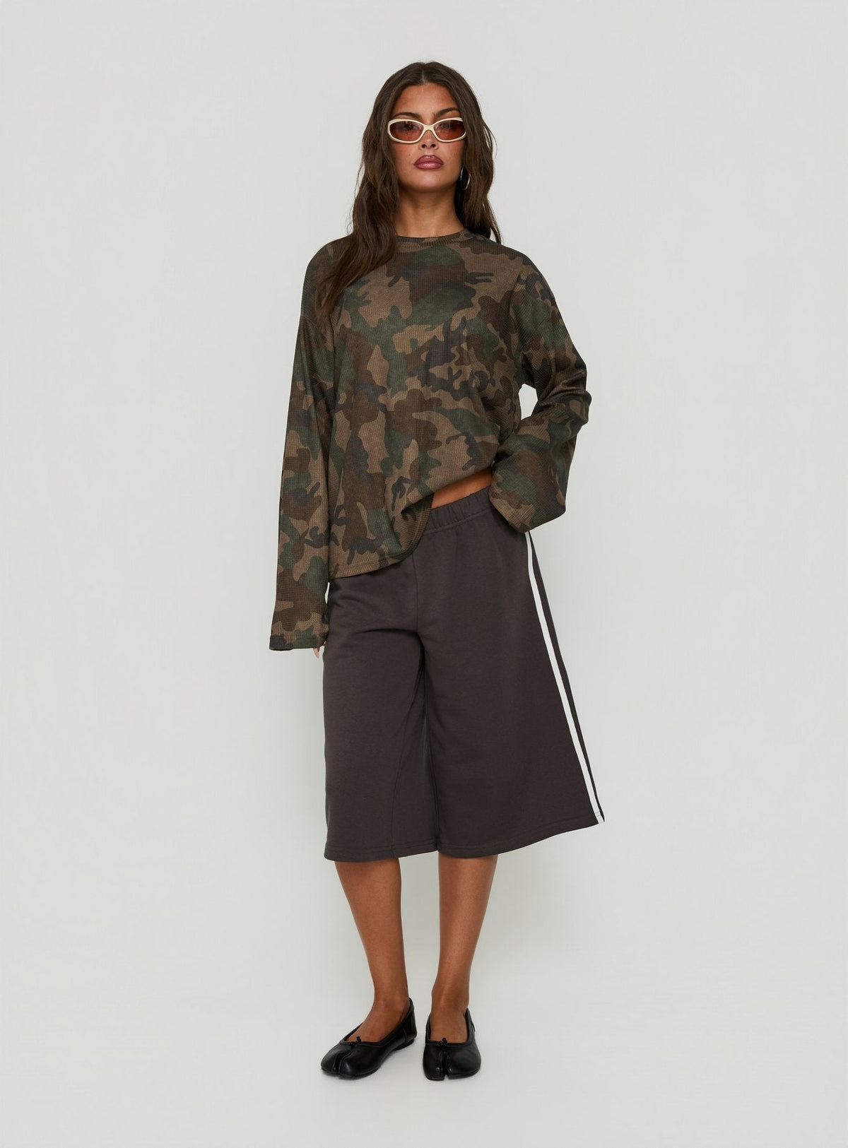 #NOVERA - Top Arlla Camuflaje de Gofre de Manga Larga -