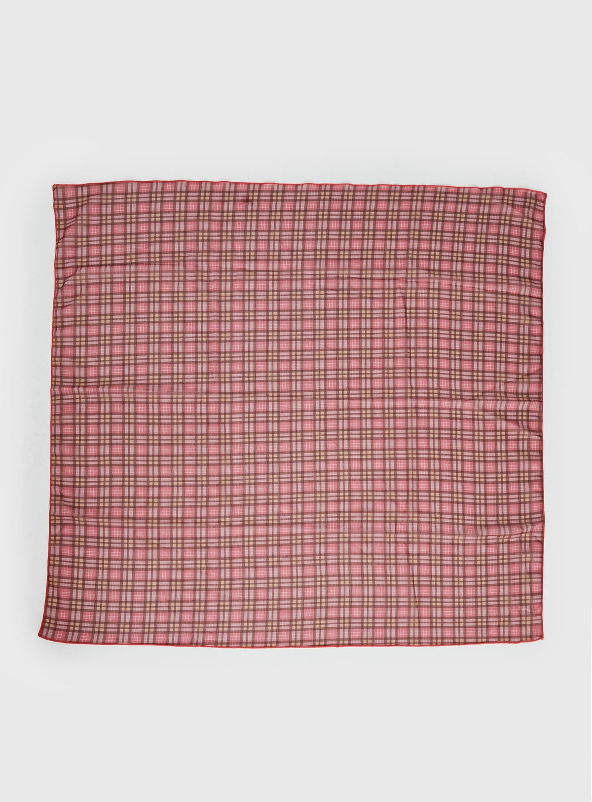 #NOVERA - Pañuelo Malena Rosa de Cuadros de Gasa -