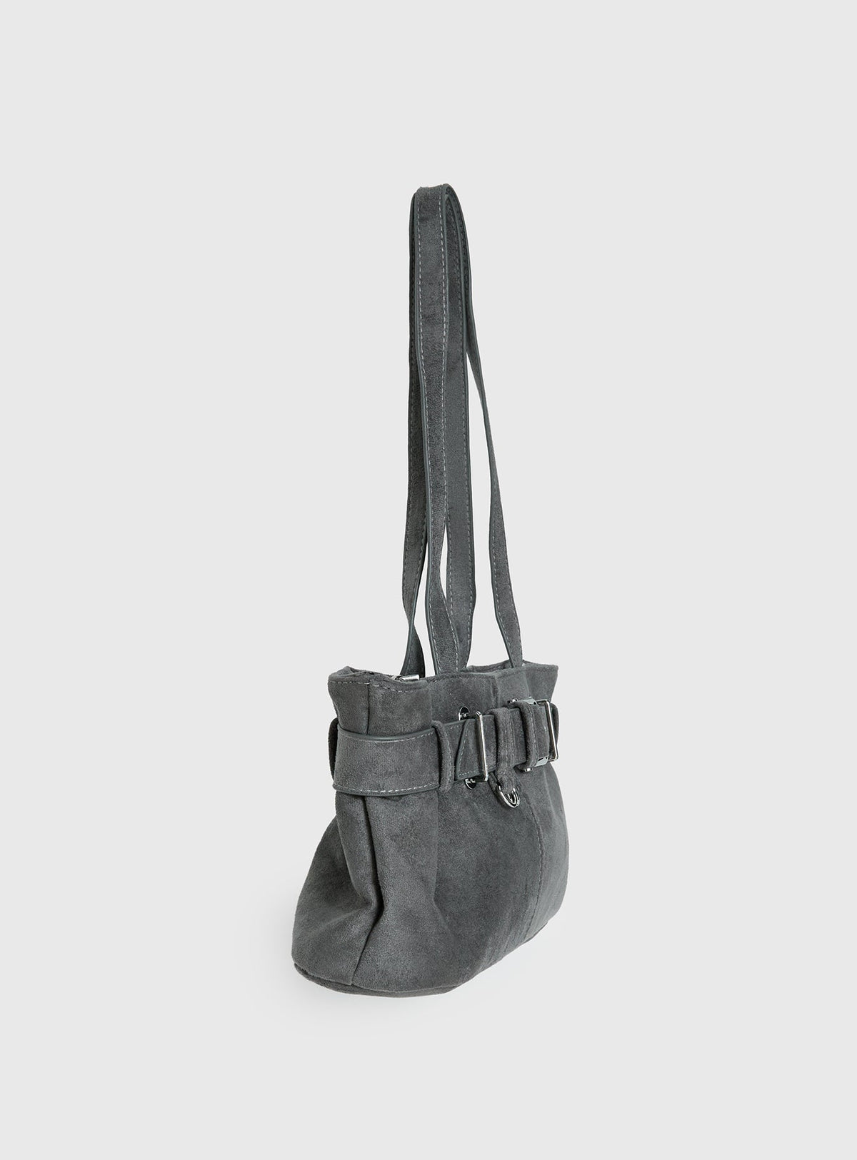 #NOVERA - Bolso de Hombro Montserrat Gris Antracita de Ante Sintético -