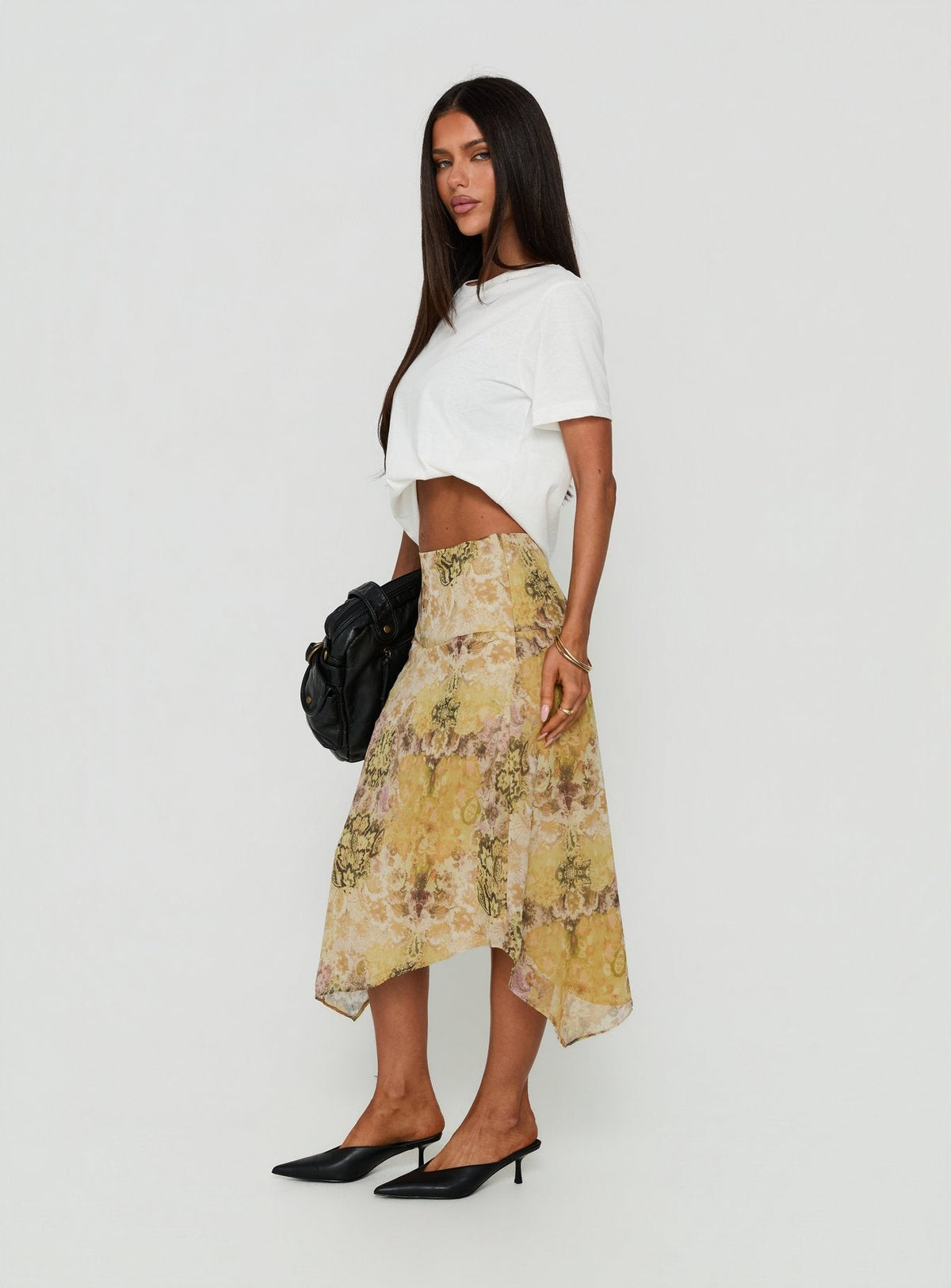 #NOVERA - Falda Midi Daphene Multicolor Asimétrica -
