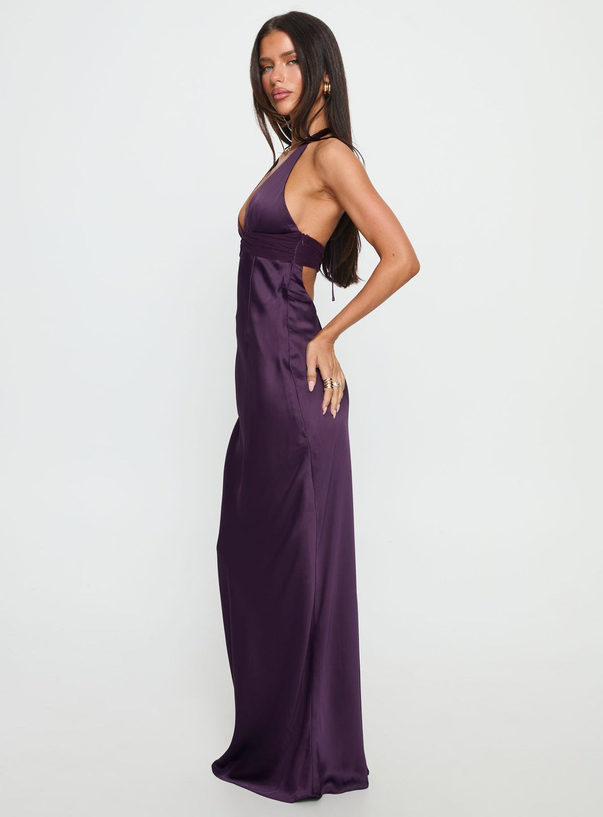 #NOVERA - Vestido Largo Odyssa Morado Halter -