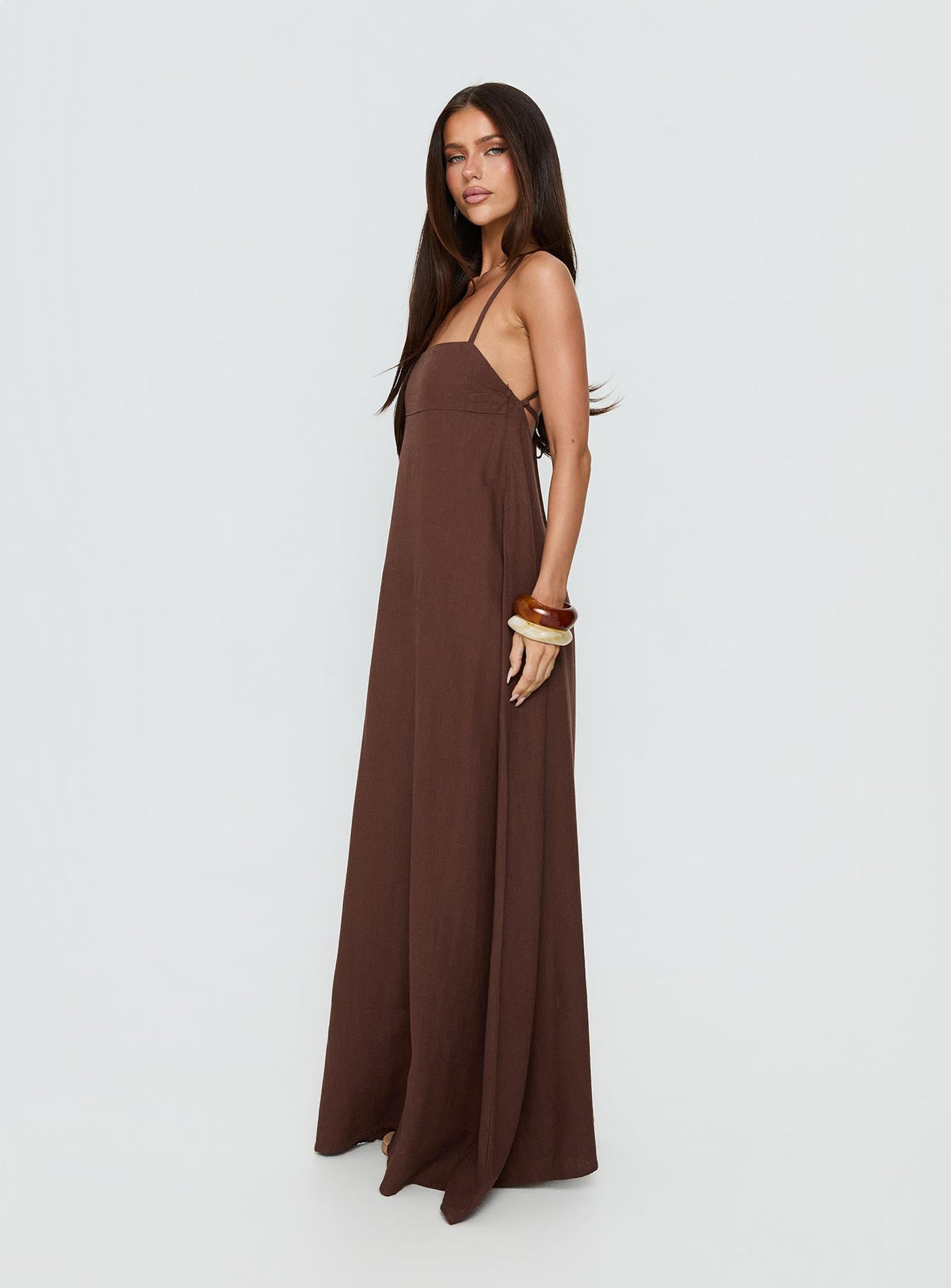 #NOVERA - Vestido Largo Solie Chocolate -