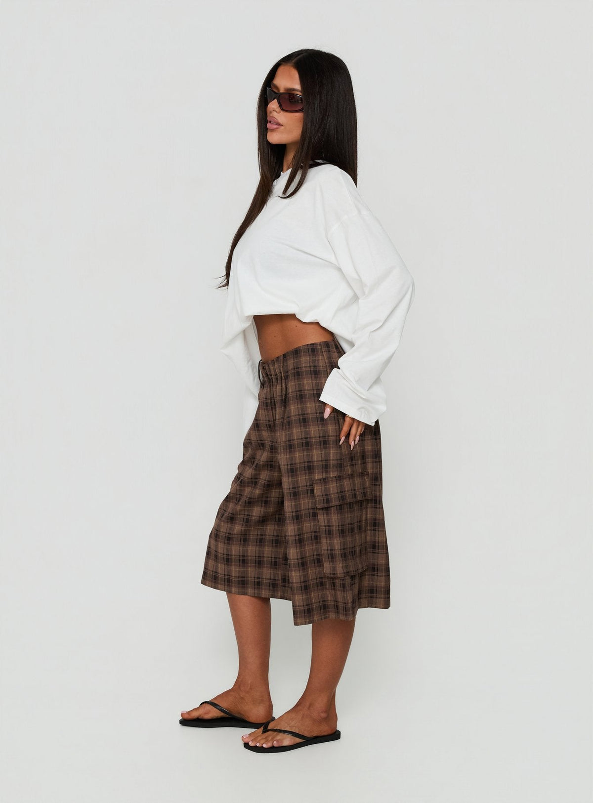 #NOVERA - Shorts Brenn Marrón Baggy Largos -