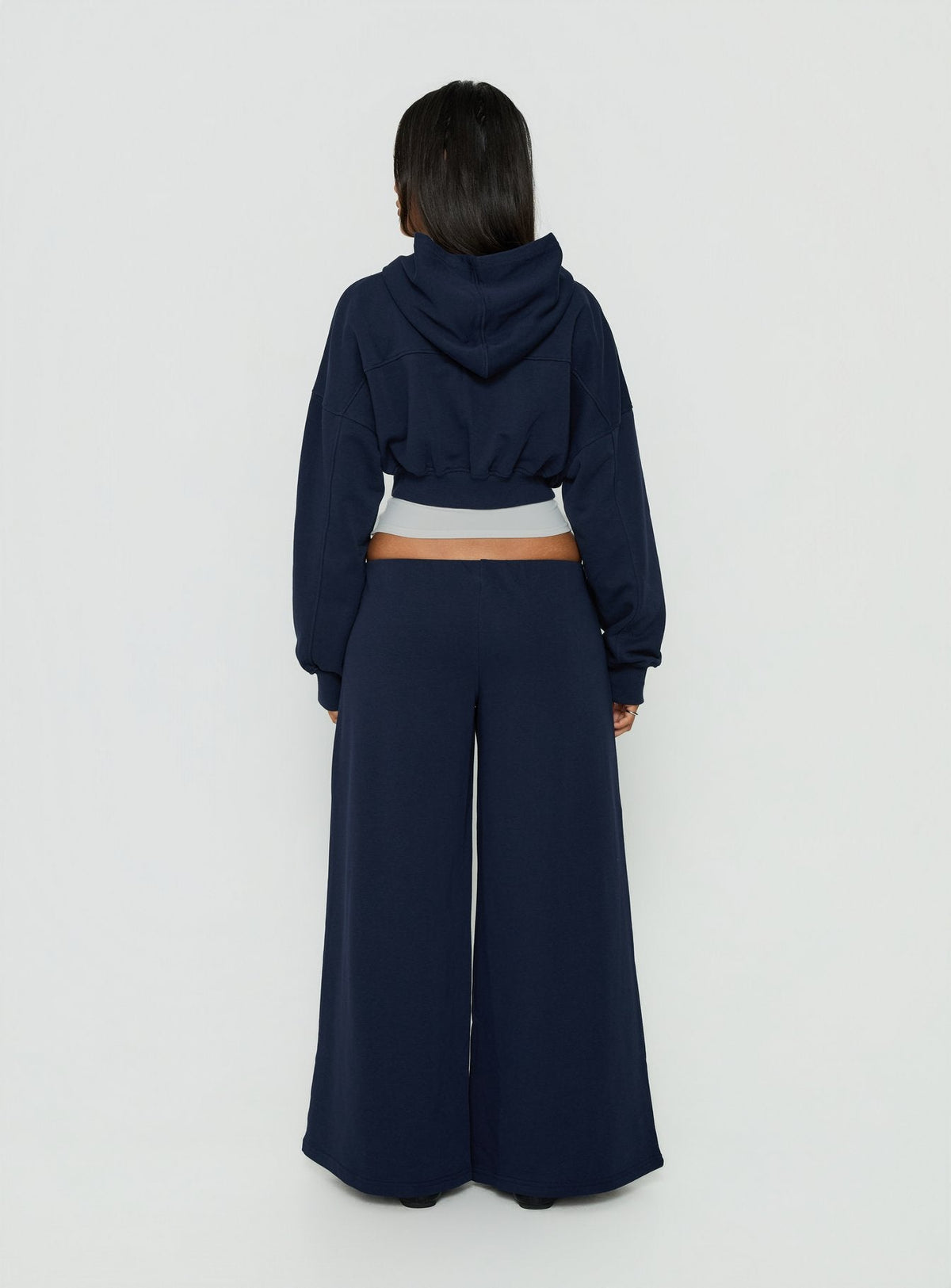 #NOVERA - Pantalón Kaeya Azul Marino Polar de Pierna Ancha -