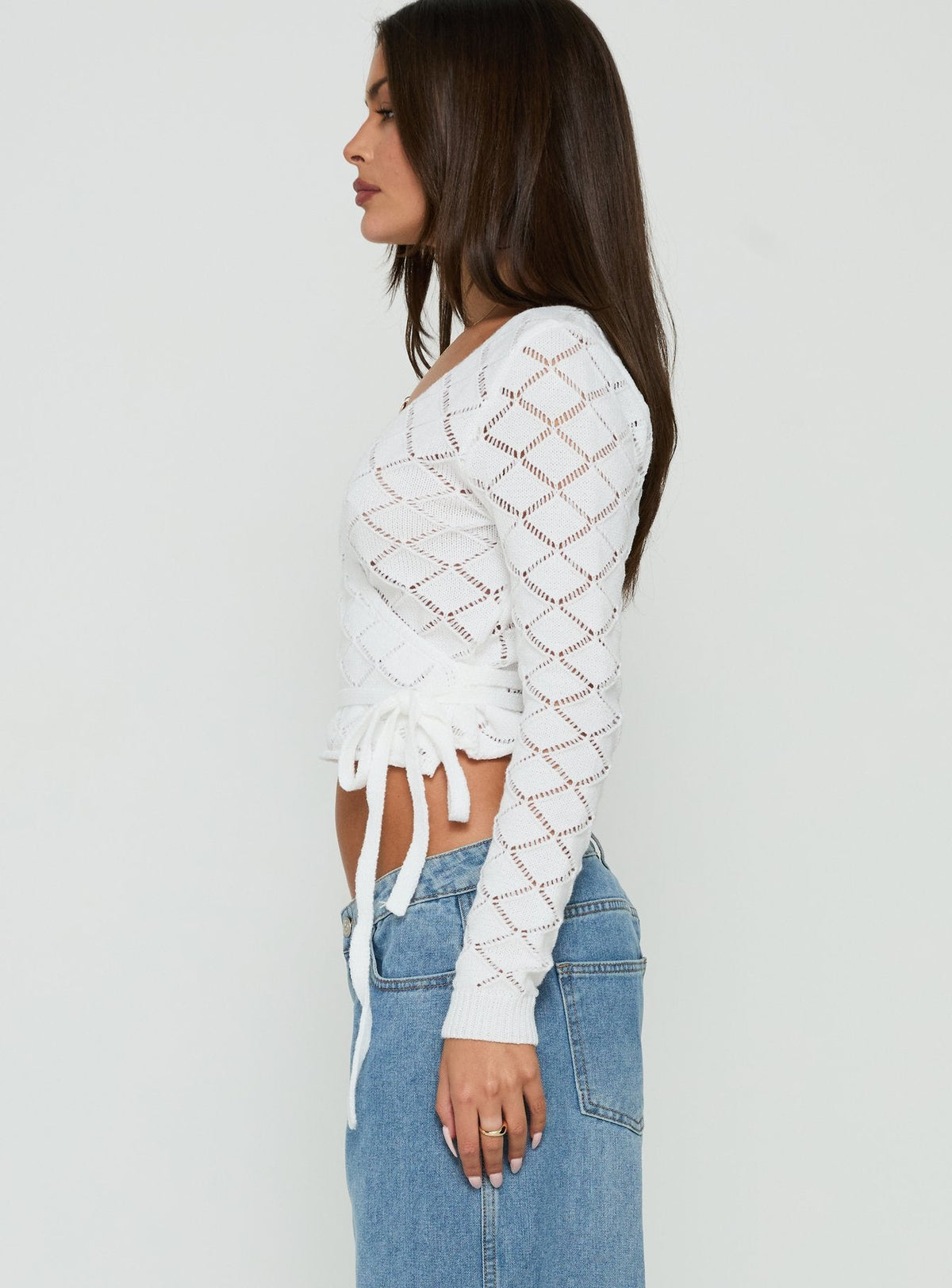 #NOVERA - Cárdigan Lesla Blanco de Crochet Cruzado -