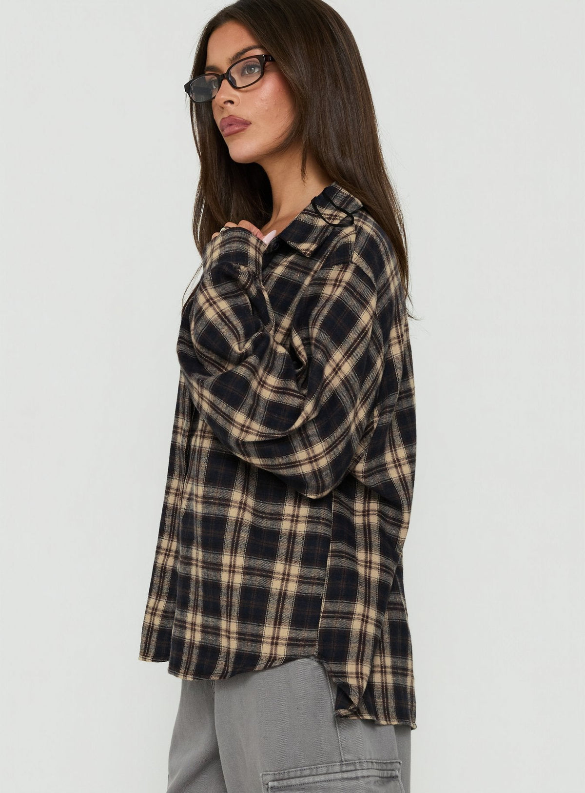 #NOVERA - Top Caydence Multicolor de Cuadros de Manga Larga con Botones -