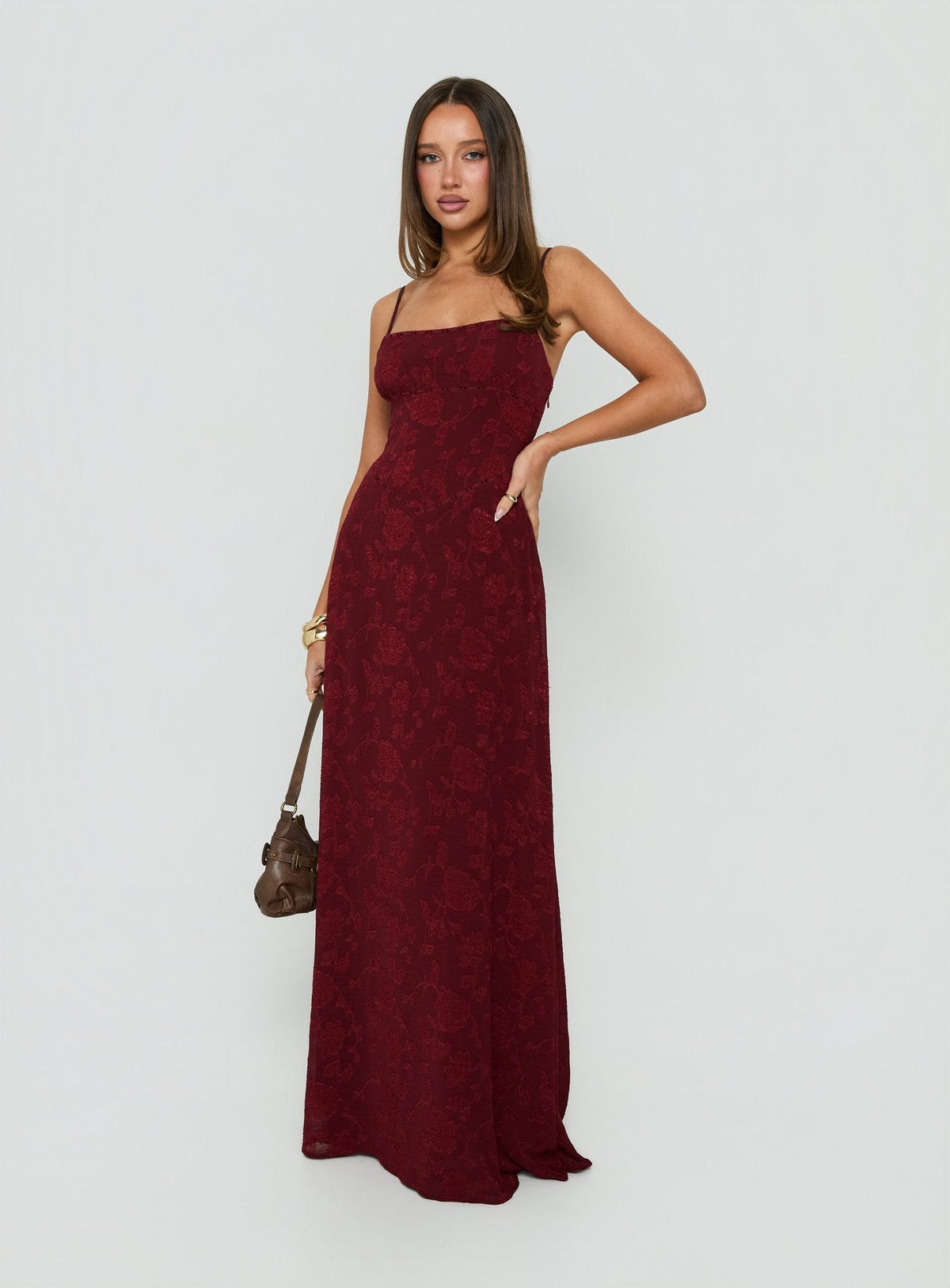#NOVERA - Vestido Largo Sonia Burdeos -
