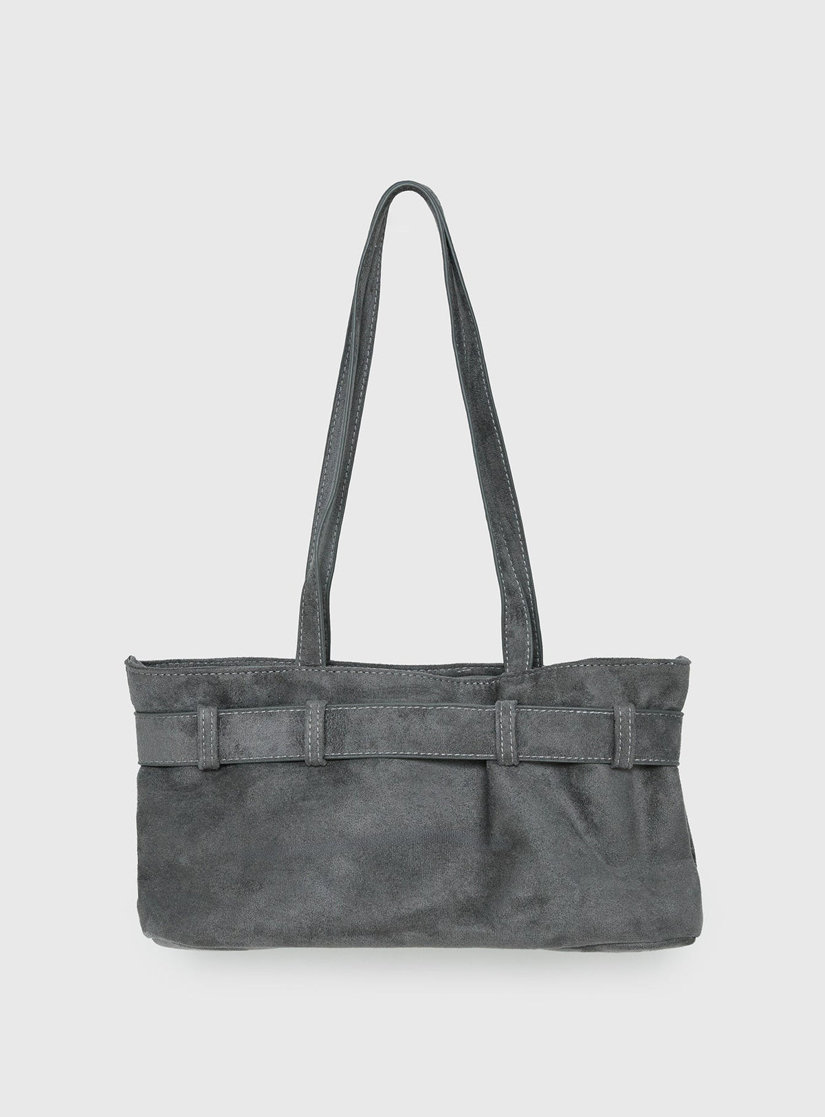 #NOVERA - Bolso de Hombro Montserrat Gris Antracita de Ante Sintético -