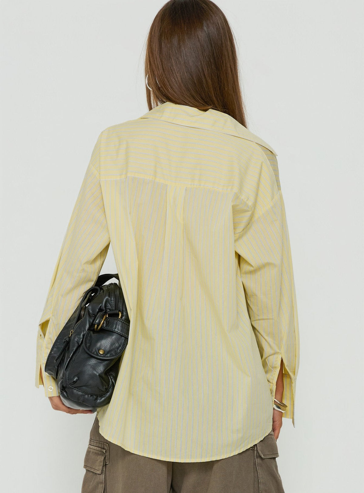 #NOVERA - Camisa Izzybella Amarilla de Rayas de Manga Larga -