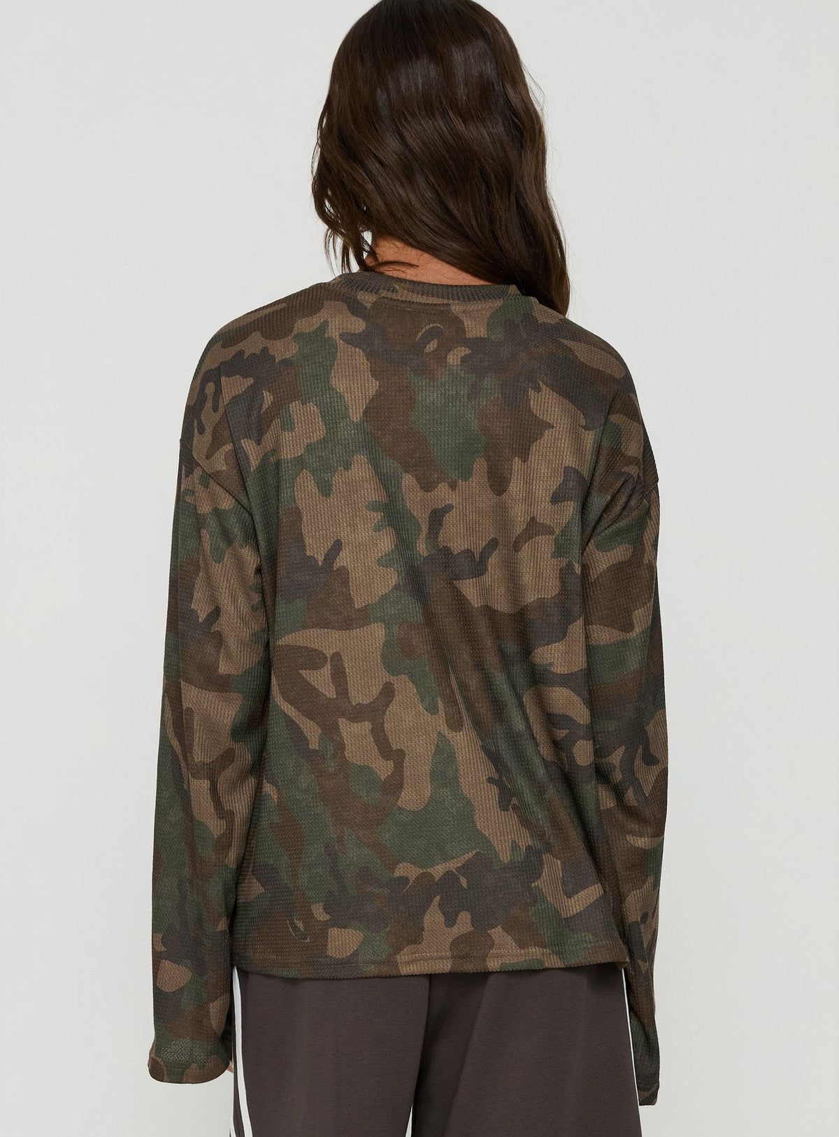 #NOVERA - Top Arlla Camuflaje de Gofre de Manga Larga -