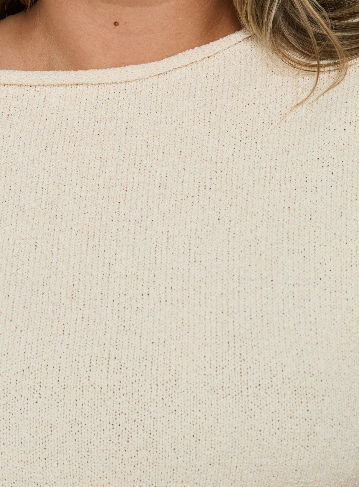 #NOVERA - Poncho Amelise Beige de Punto Talla Grande -