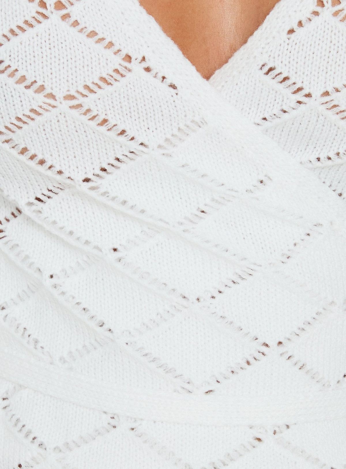 #NOVERA - Cárdigan Lesla Blanco de Crochet Cruzado -