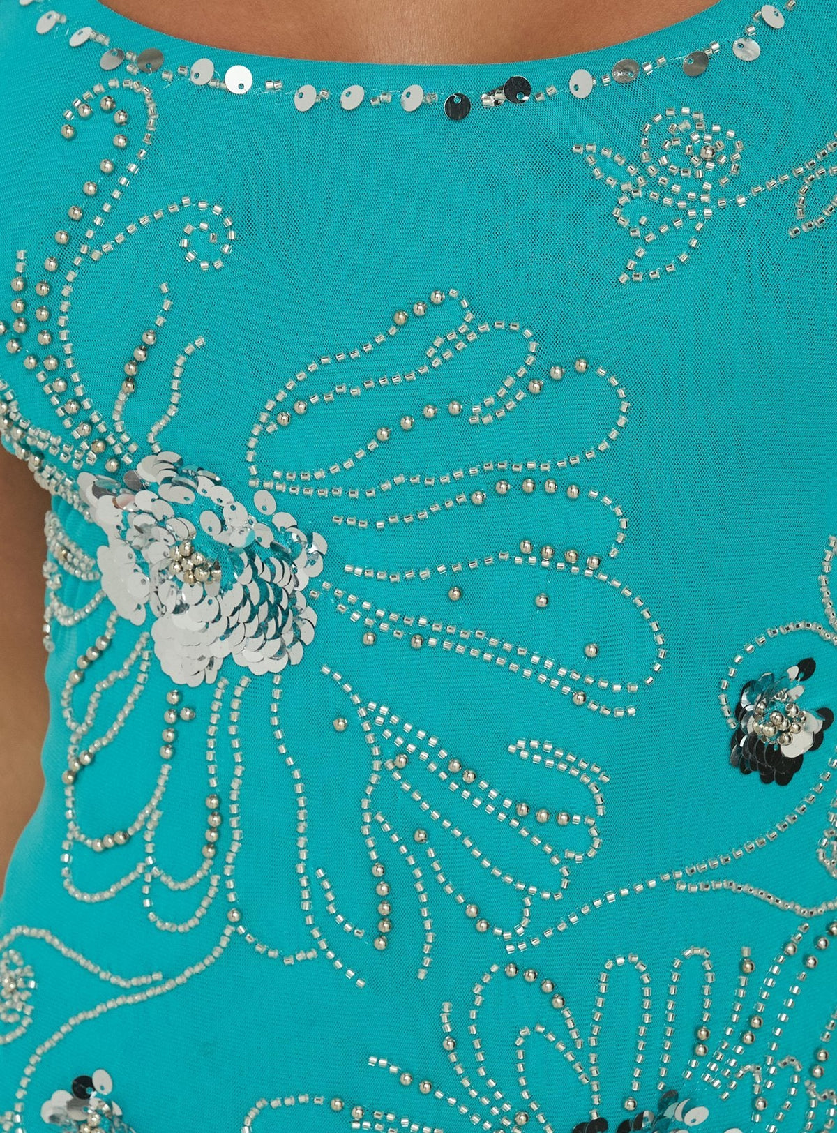 #NOVERA - Vestido Mini Daphie Aguamarina con Abalorios -