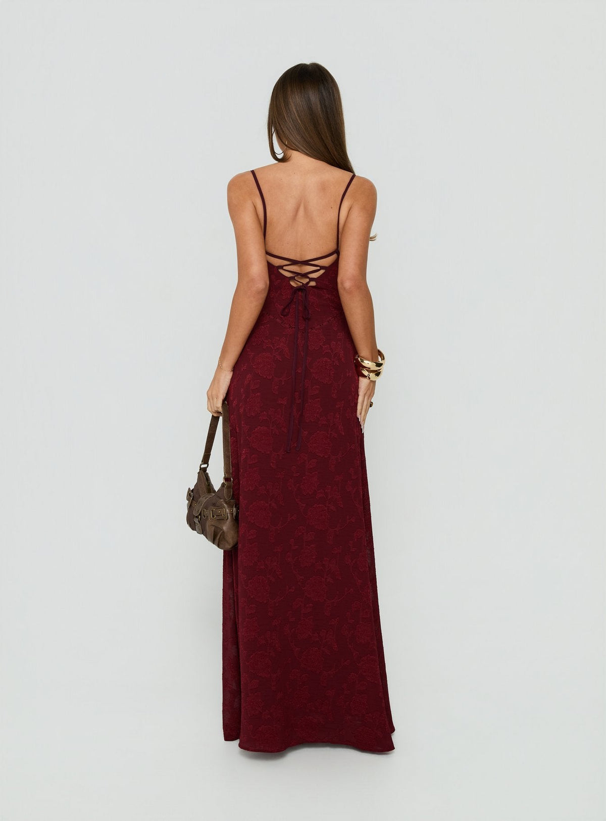 #NOVERA - Vestido Largo Sonia Burdeos -